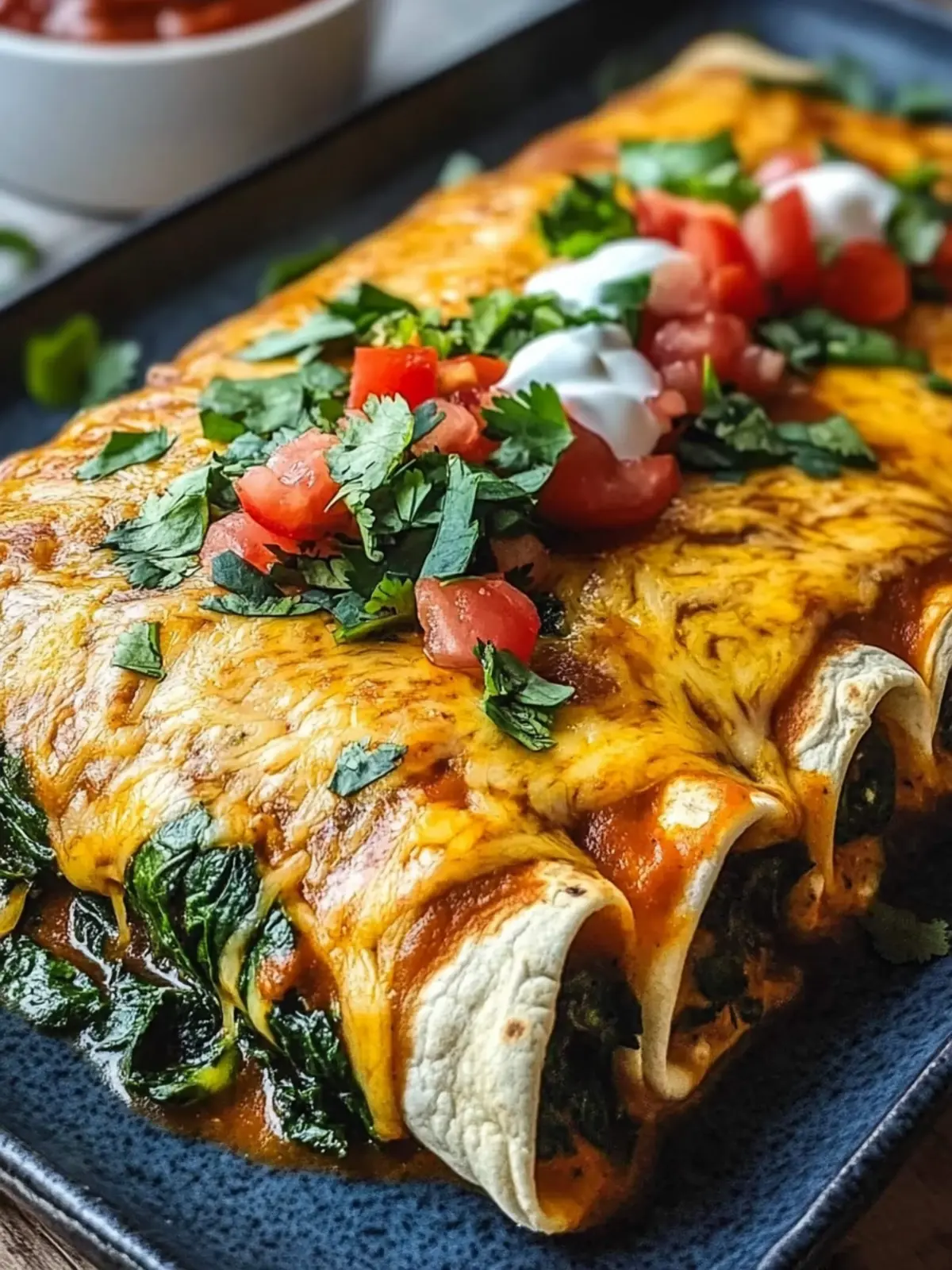 Leckere Vegetarische Spinat-Enchiladas für ein schnelles Abendessen 2 Vegetarische Spinat-Enchiladas