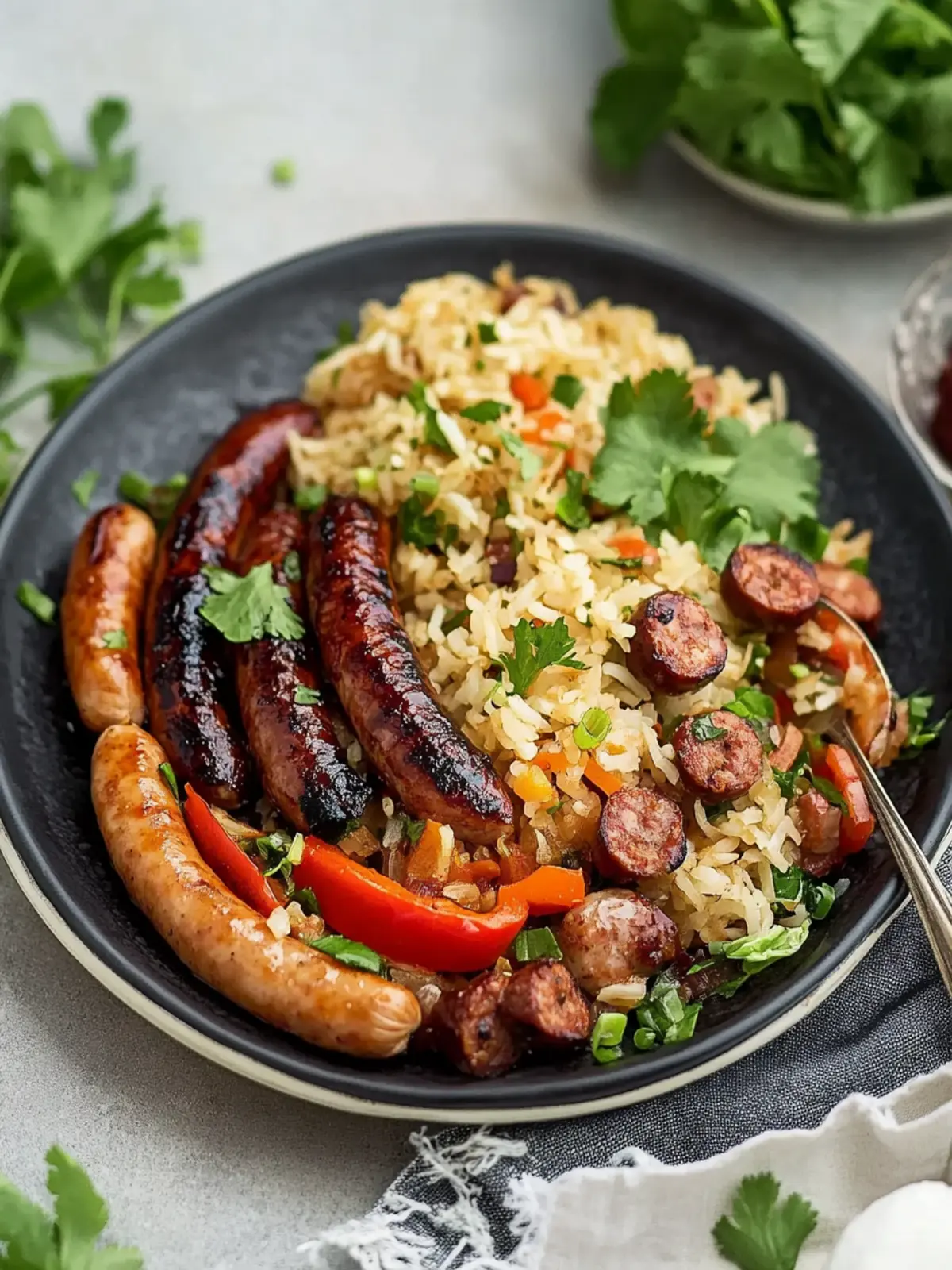 Herzhafte schwarze Bohnen und Reis mit Wurst: Ein Geschmackserlebnis 2 Herzhafte schwarze Bohnen und Reis mit Wurst