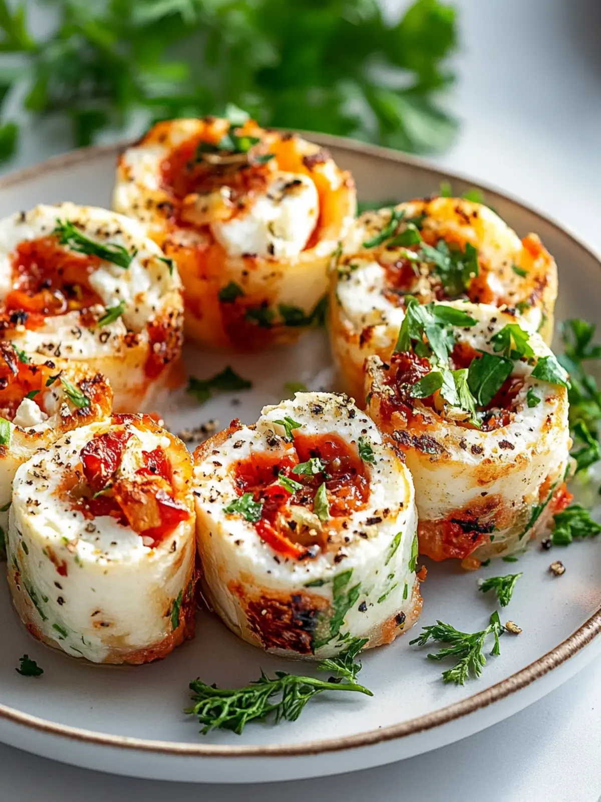 Würzige Feta-Rollen mit Chiliflocken für fröhliche Abende 2 Würzige Feta-Rollen mit Chiliflocken