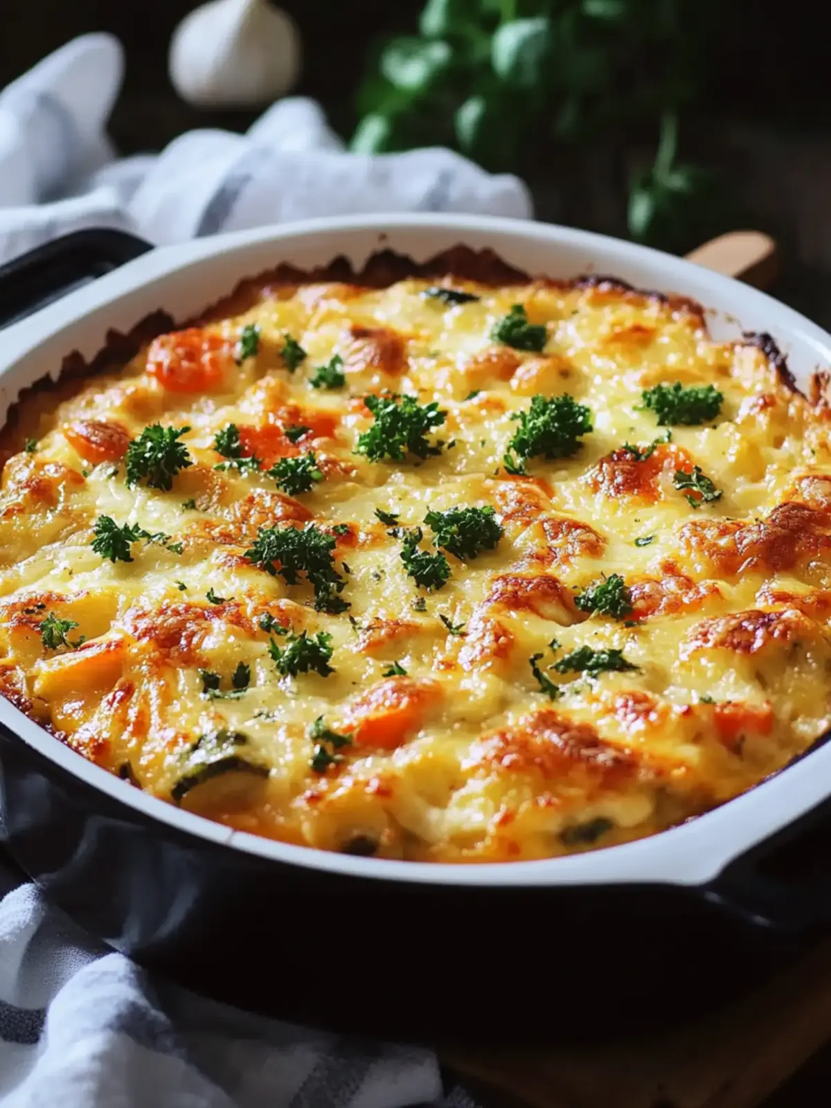 Simple vegetable casserole with cheese