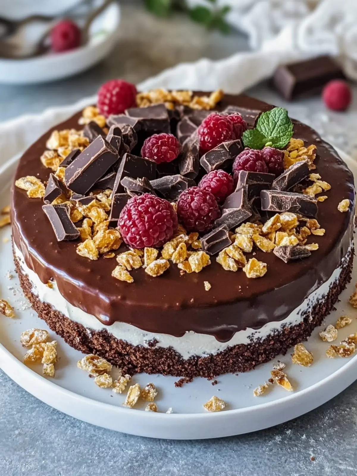Einfache No-Bake Schokoladenbierkuchen mit knusprigem Salzgebäck 2 Einfache No-Bake Schokoladenbierkuchen