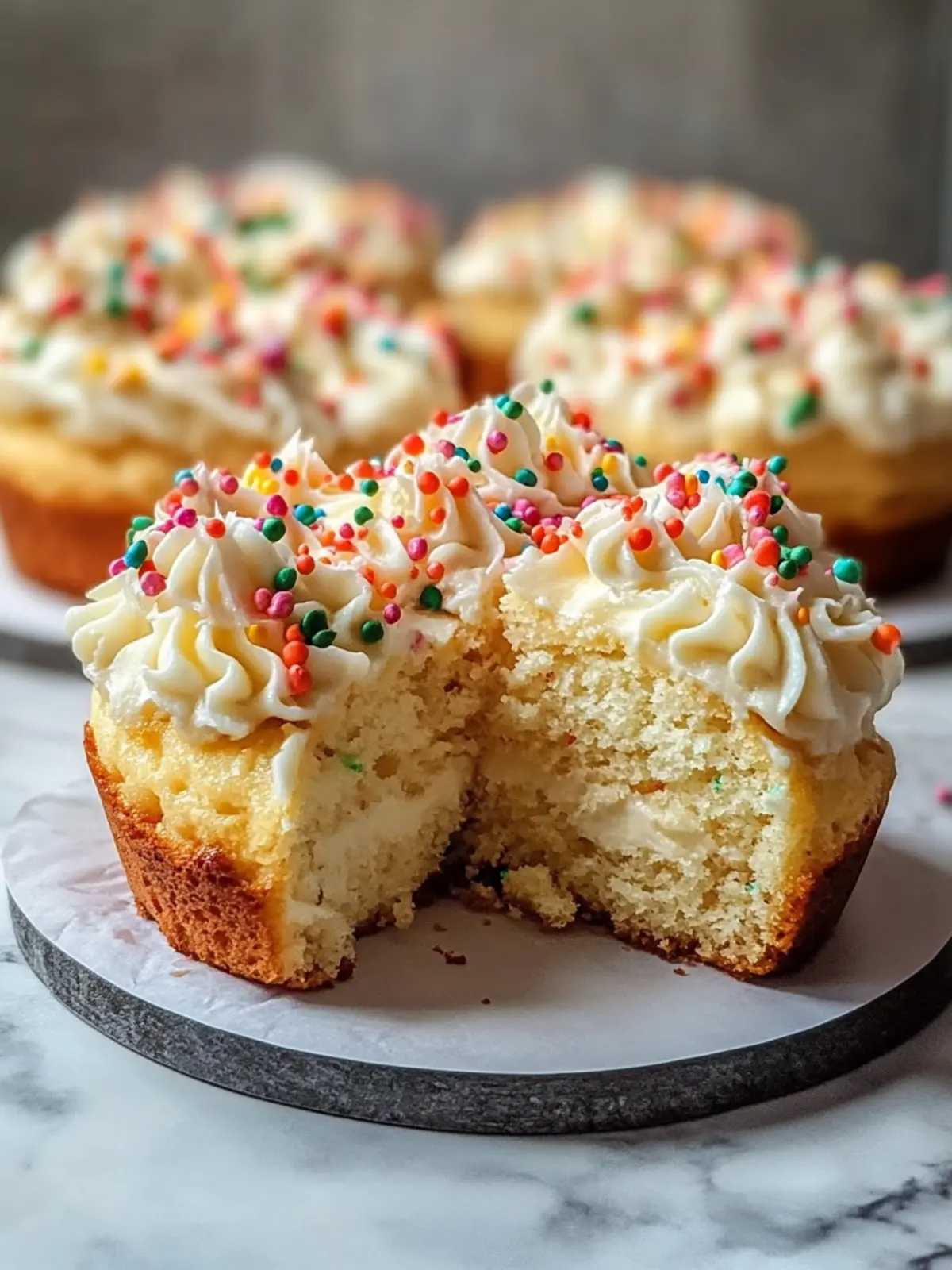 Cremiger Riesen-Funfetti-Kekskuchen für jede Feierlichkeiten 3 Cremiger Riesen-Funfetti-Kekskuchen
