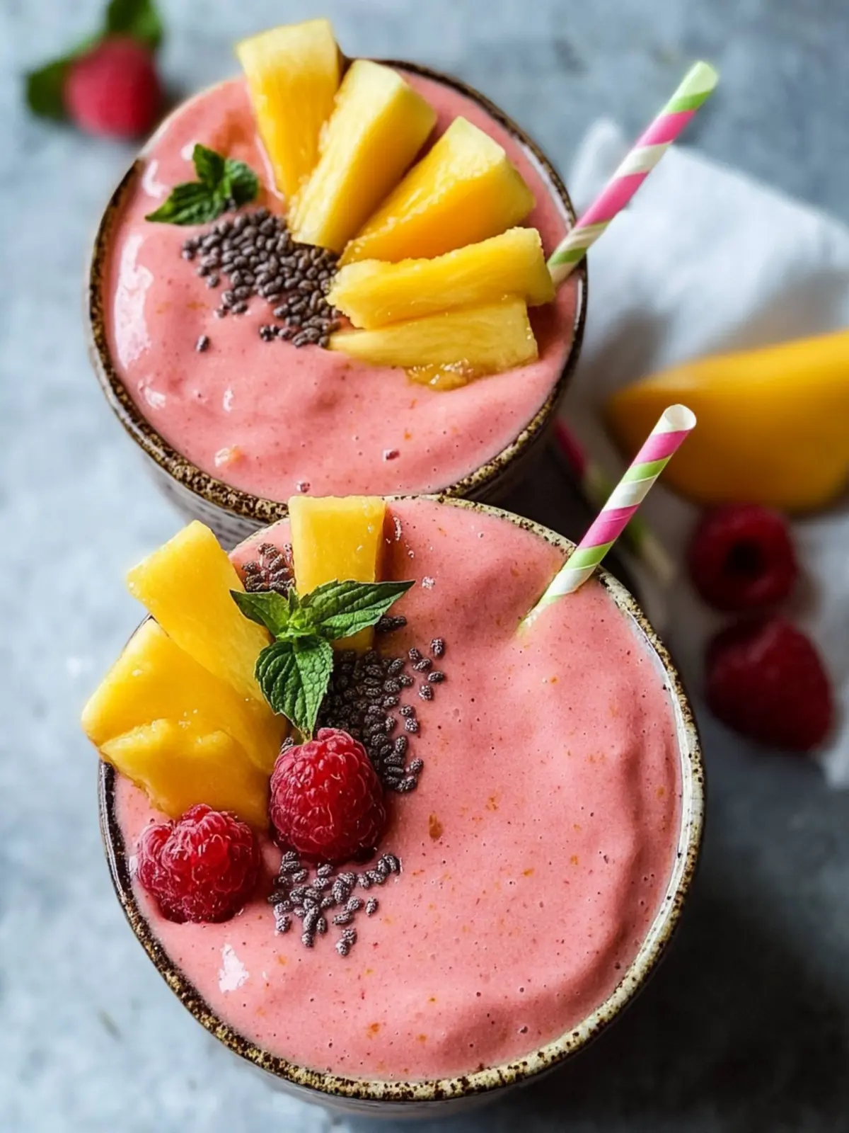 Erdbeer-Mango-Smoothie-Schüssel: Gesund & Schnell Mixen! 3 Erdbeer-Mango-Smoothie-Schüssel