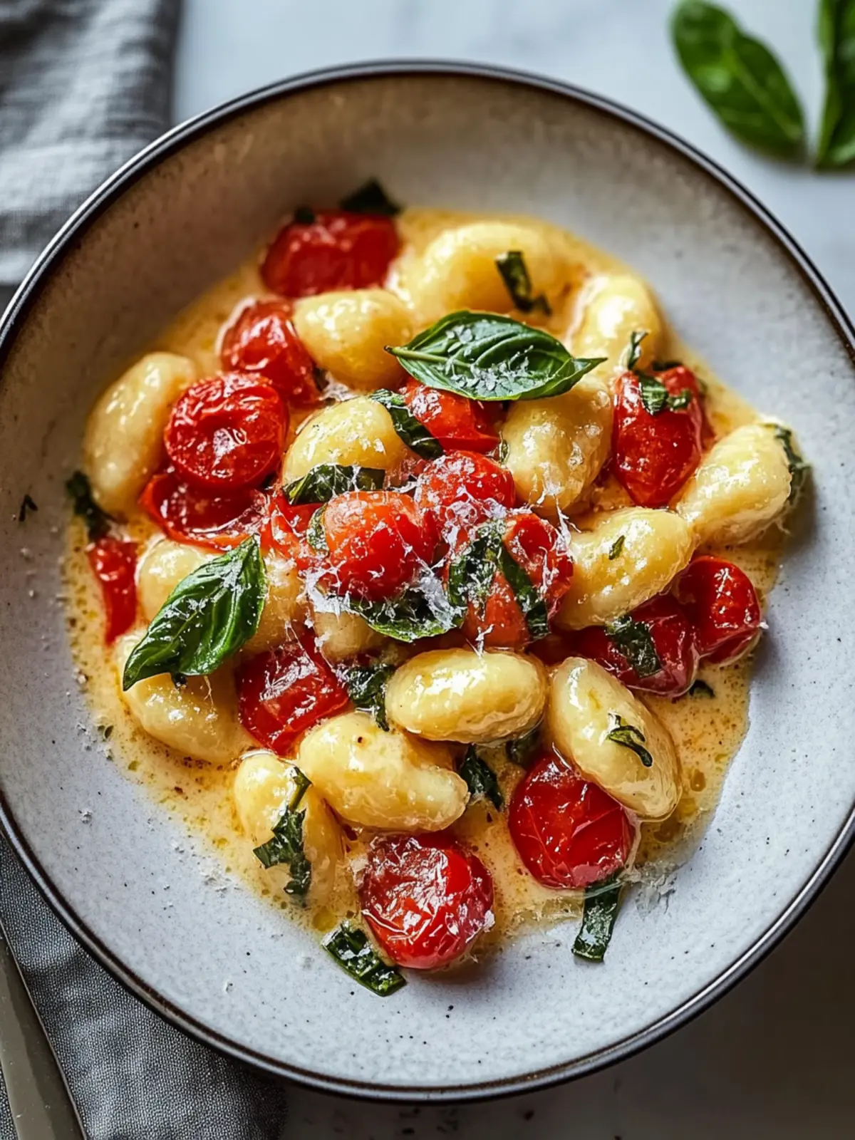 Gnocchi in cremiger Sauce mit getrockneten Tomaten für jeden Abend 4 Gnocchi in cremiger Sauce mit getrockneten Tomaten