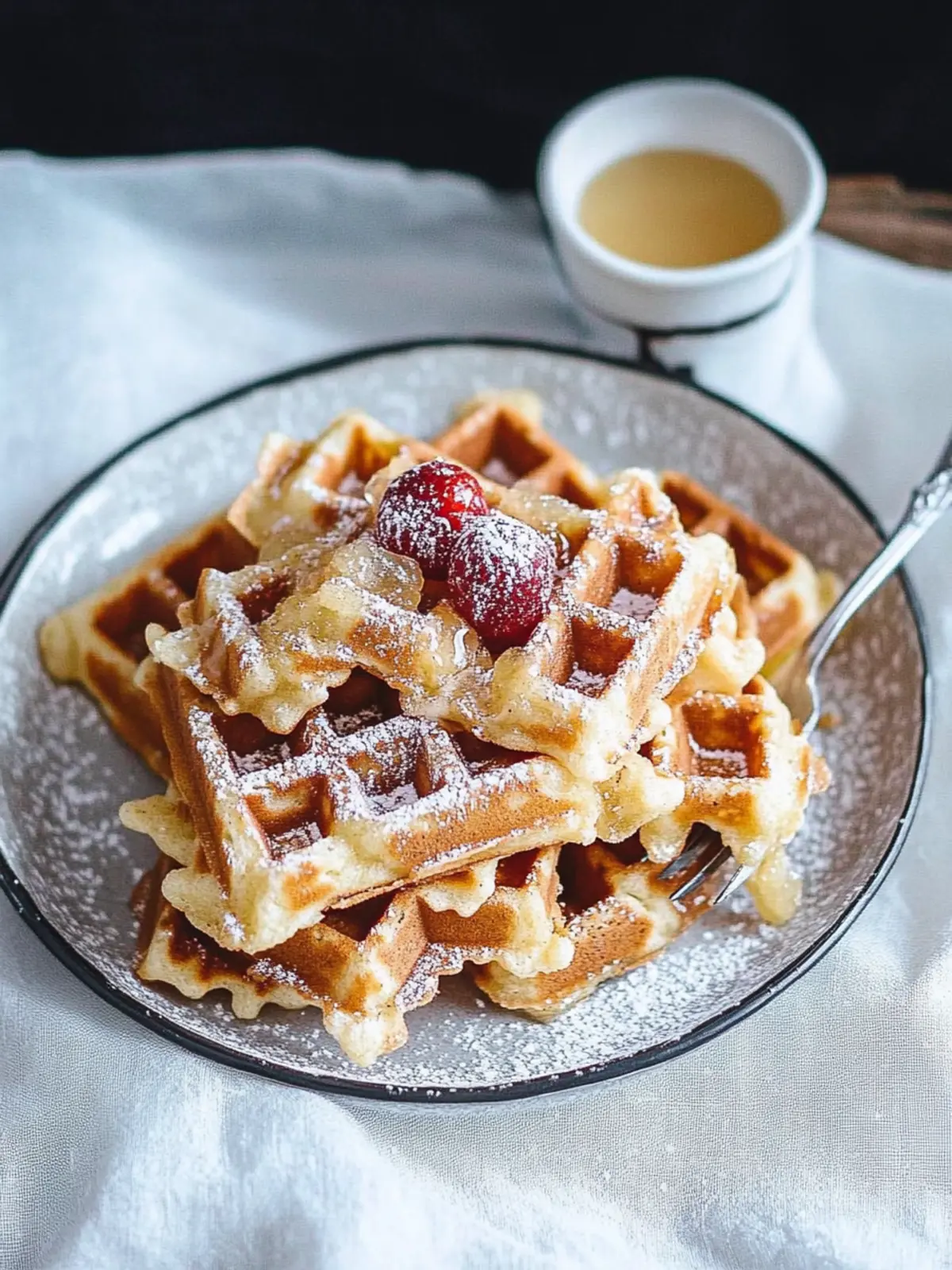 Waffeln mit Apfelmus ohne Zuckerzusatz: Gesund und Lecker! 2 Waffeln mit Apfelmus ohne Zuckerzusatz