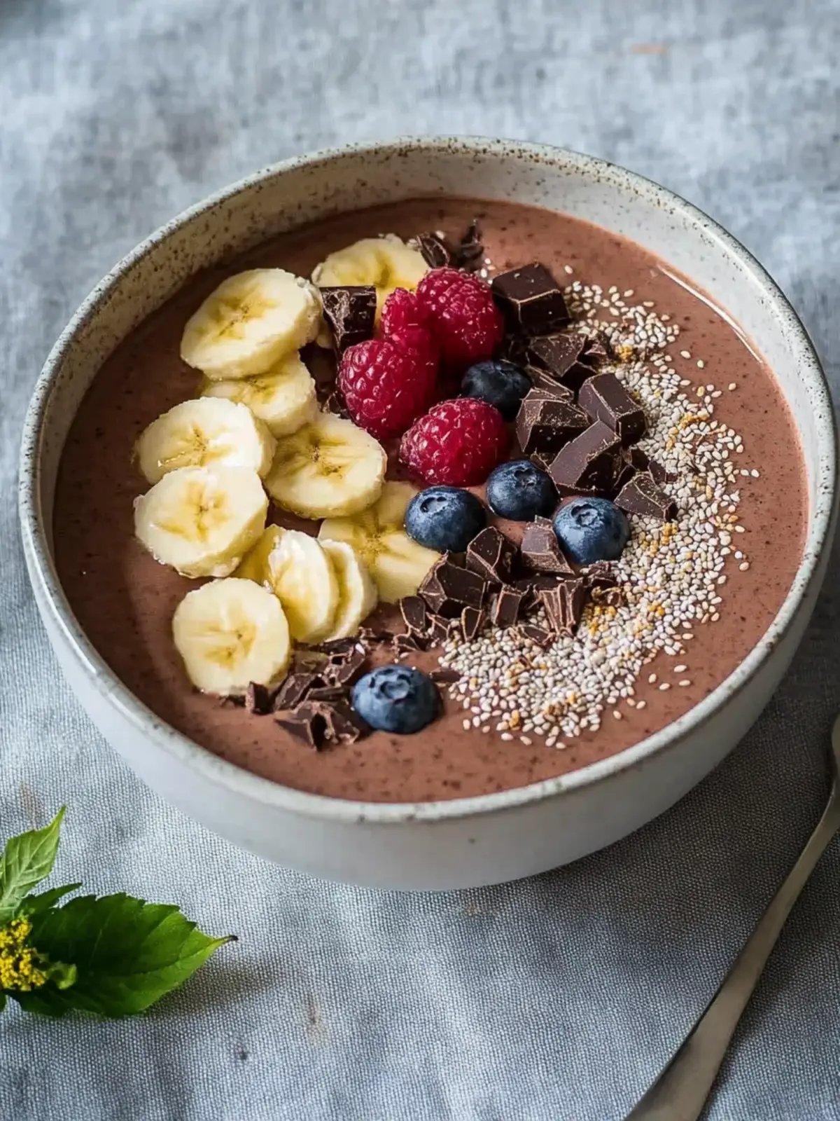 Veganer Tahini Schokoladen Smoothie Bowl für gesunde Genießer 5 Veganer Tahini Schokoladen Smoothie Bowl