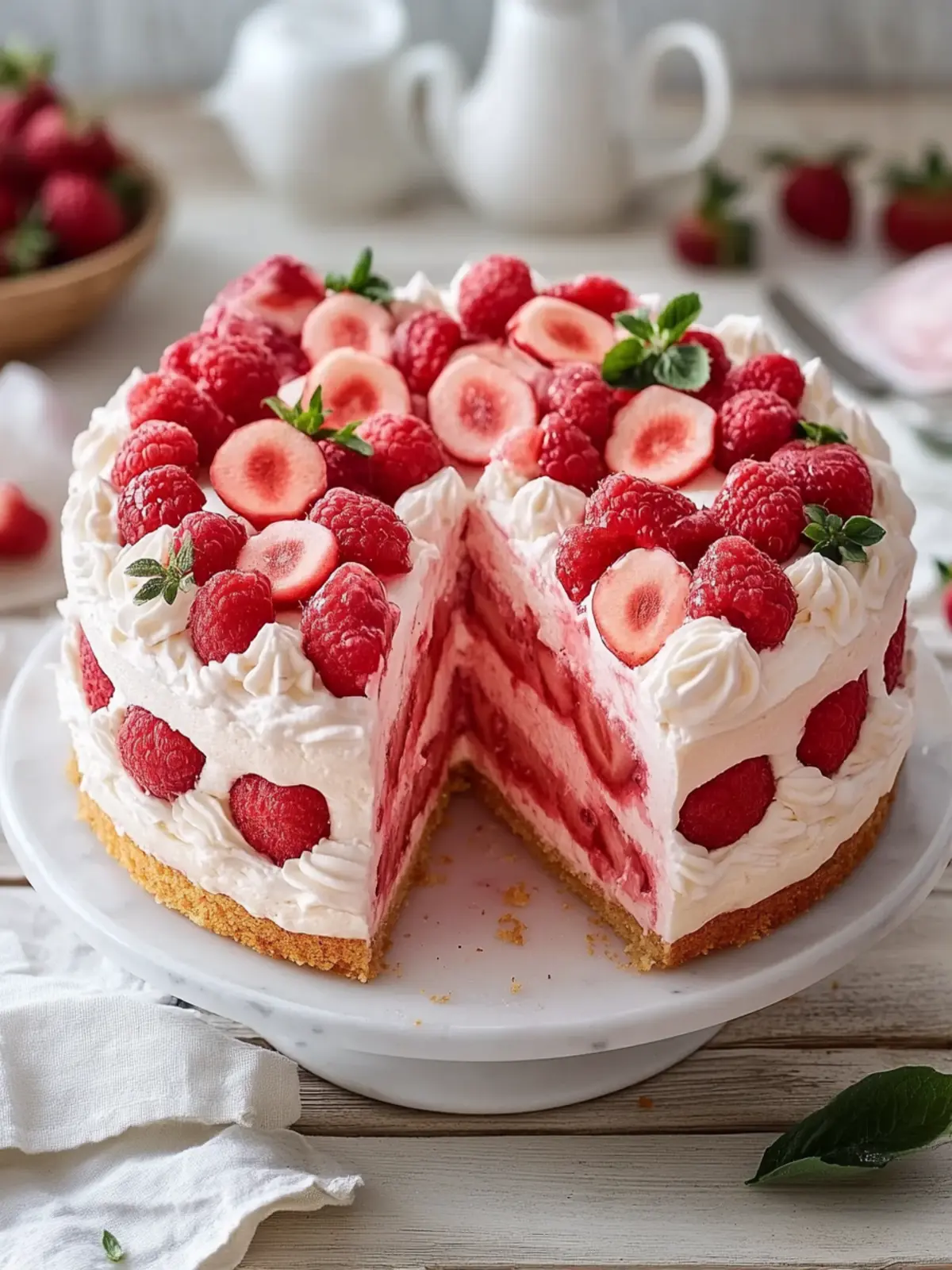 Saftiger Erdbeerkuchen mit cremigem Frosting für Genießer 4 Erdbeerkuchen