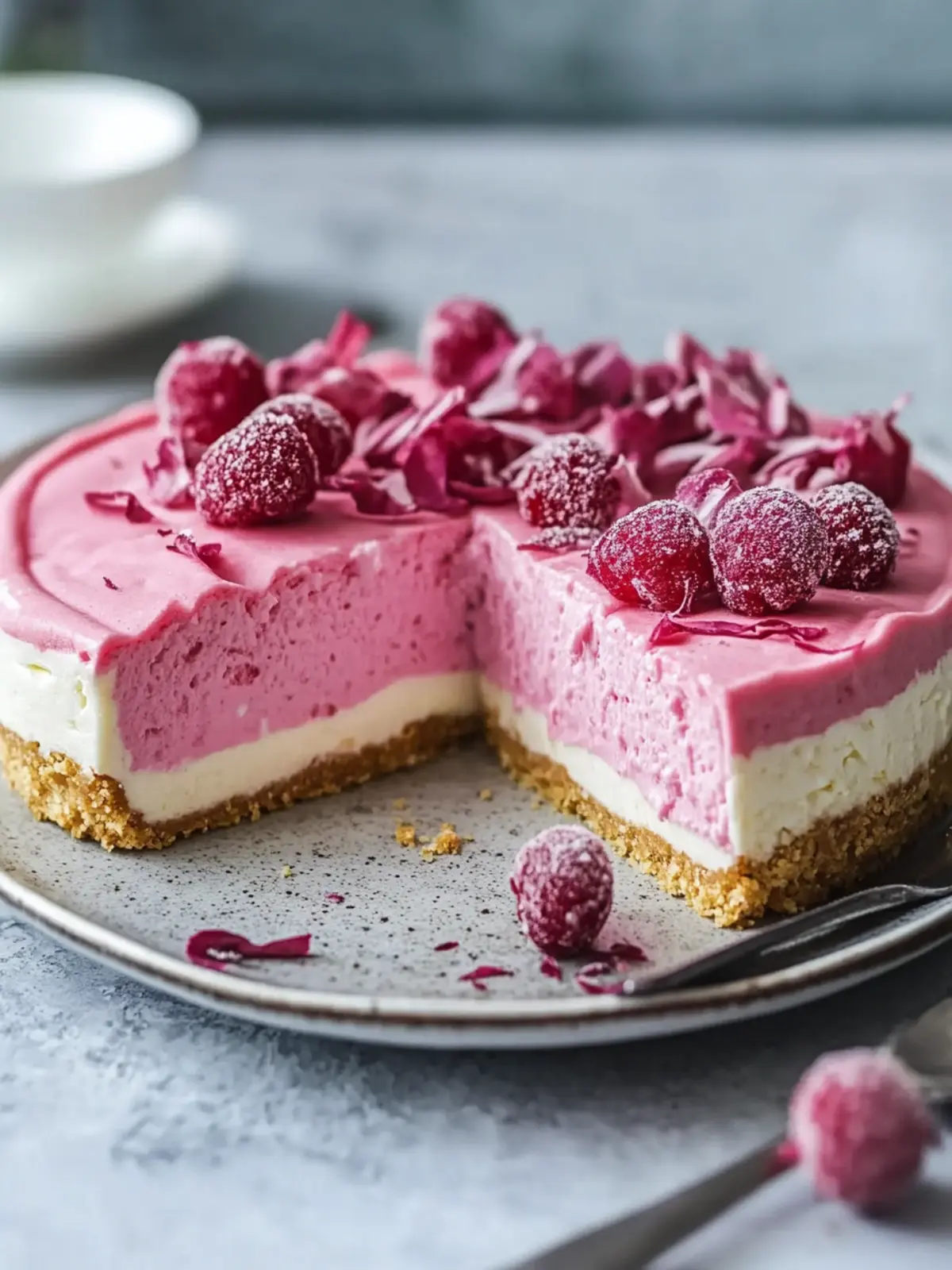 Unwiderstehlicher Pink Velvet No-Bake Käsekuchen