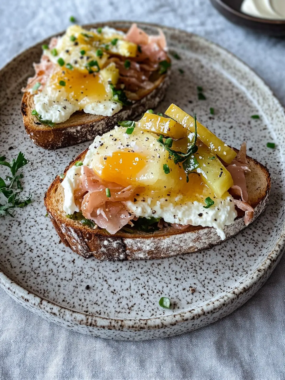 Verführerisches Frühstückssandwich mit Rührei und Zwiebeln 4 Frühstückssandwich mit Rührei und karamellisierten Zwiebeln