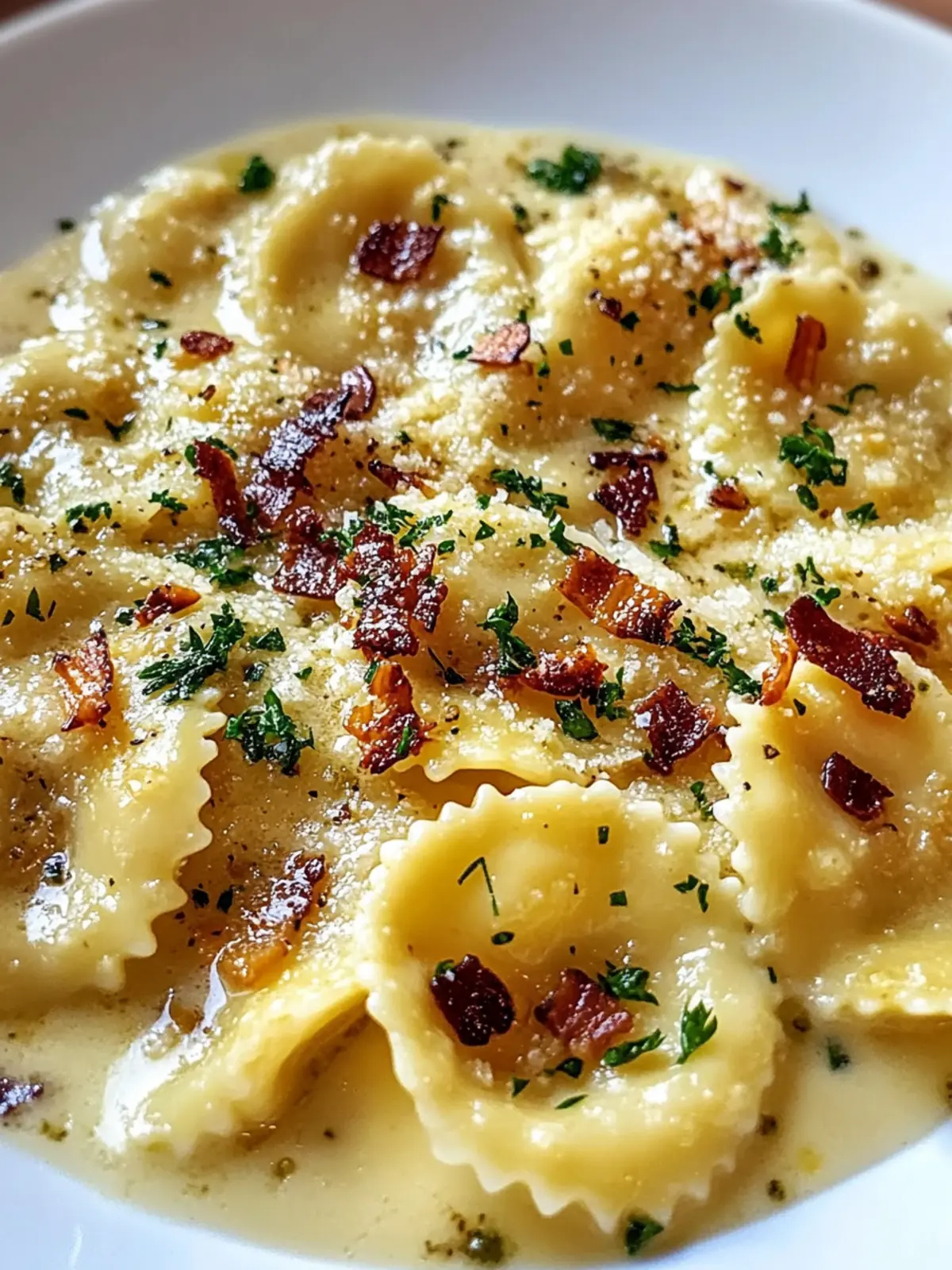 Cremige Knoblauch-Ravioli Carbonara Pasta für den perfekten Abend 5 Cremige Knoblauch-Ravioli Carbonara Pasta