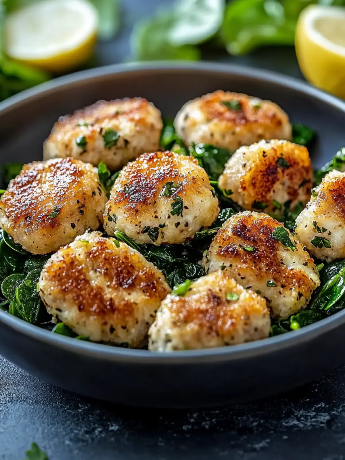 Low-Carb-Hühnchen-Spinat-Frikadellen für Gesunde Genussmomente 2 Low-Carb-Hühnchen-Spinat-Frikadellen