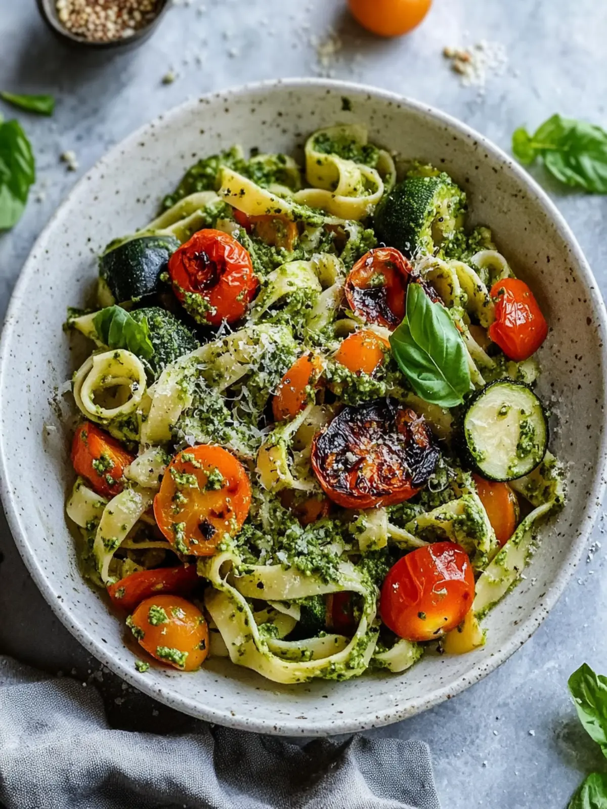 Brokkoli-Pesto-Pasta mit geröstetem Gemüse für schnelle Genussmomente 3 Brokkoli-Pesto-Pasta mit geröstetem Gemüse