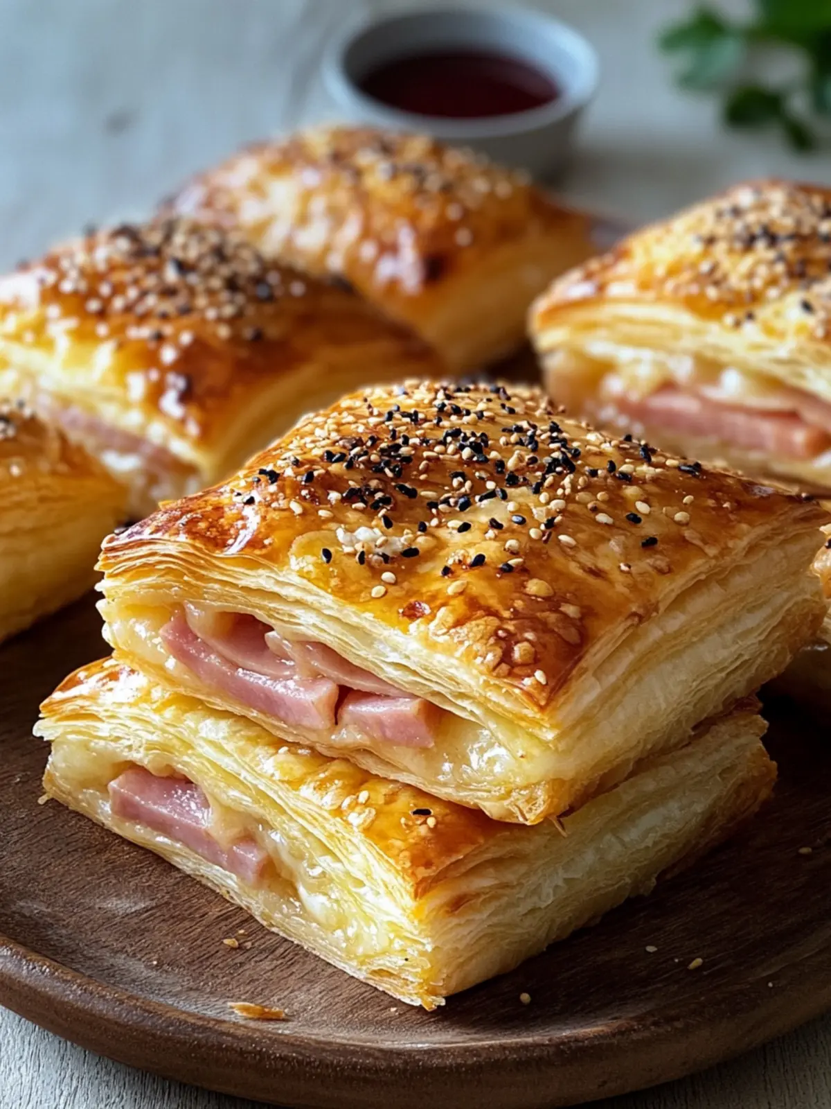 Köstliche Puffpteige mit Schinken und Käse für jeden Anlass 3 Puff pastry filled with ham and cheese