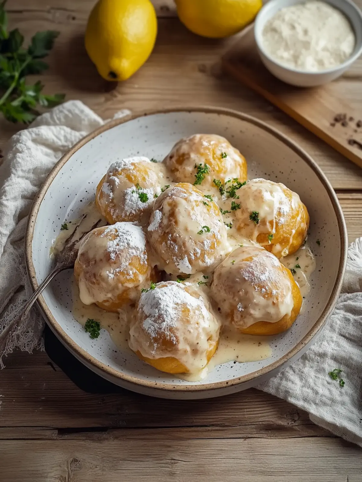 Geniale Brezelknödel mit köstlicher Pilzrahmsoße 2 Brezelknödel