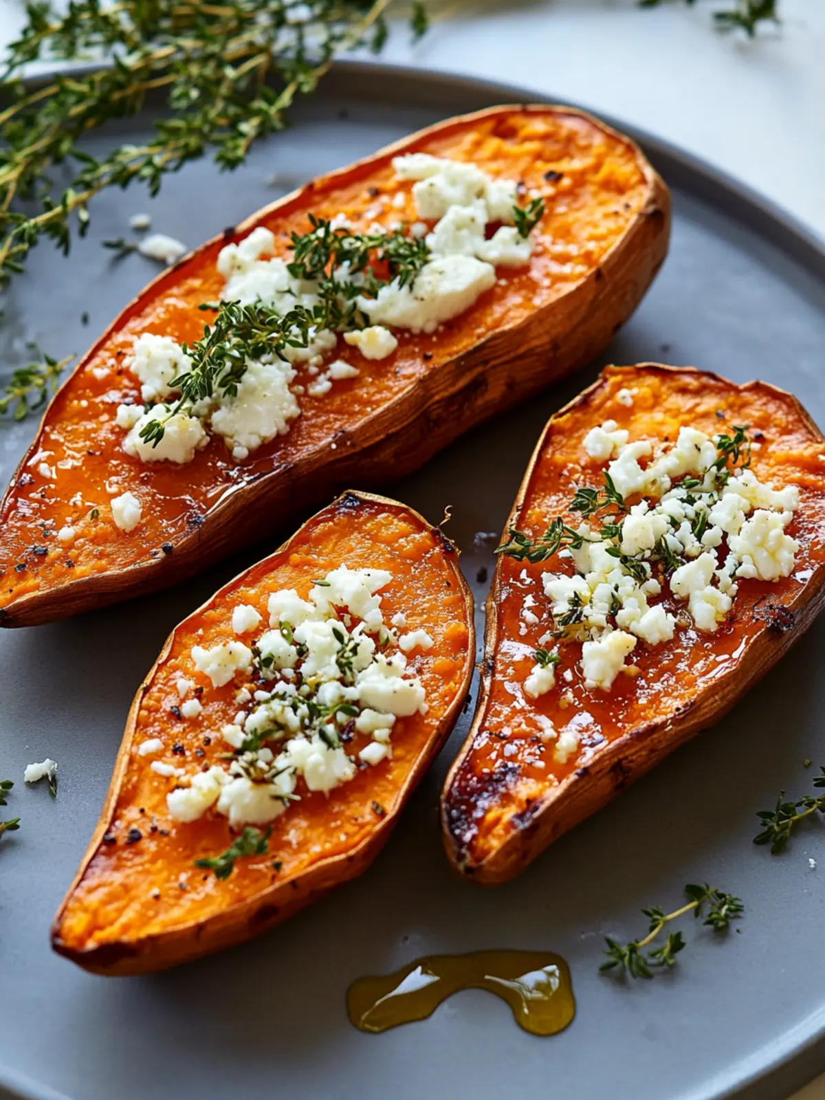 Gebackene Süßkartoffeln mit Honig & Feta – Einfach unwiderstehlich! 5 Baked sweet potatoes with honey & feta