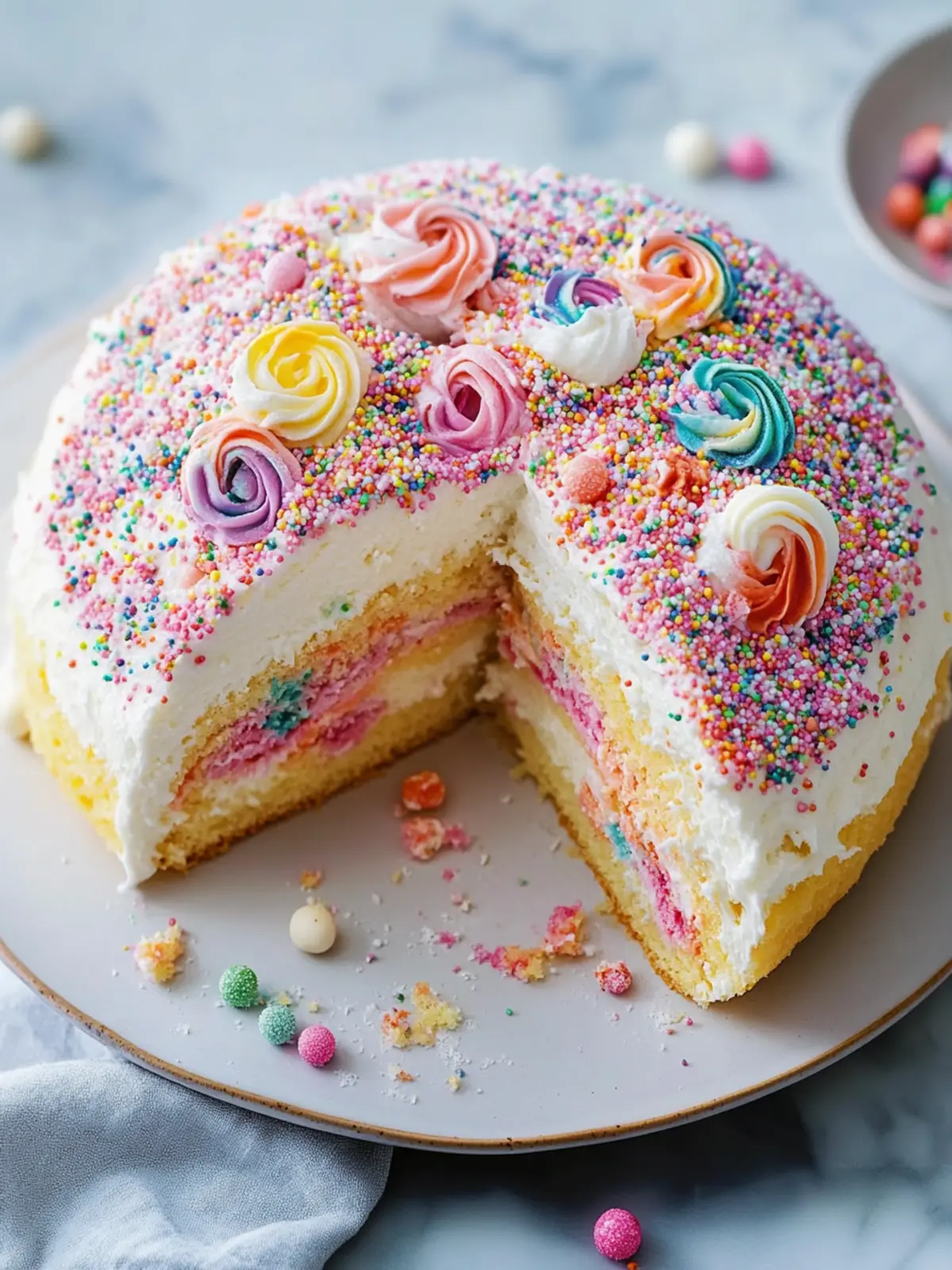 Regenbogensprinkle Rollkuchen: Bunte Freude für jeden Anlass 2 Regenbogensprinkle Rollkuchen