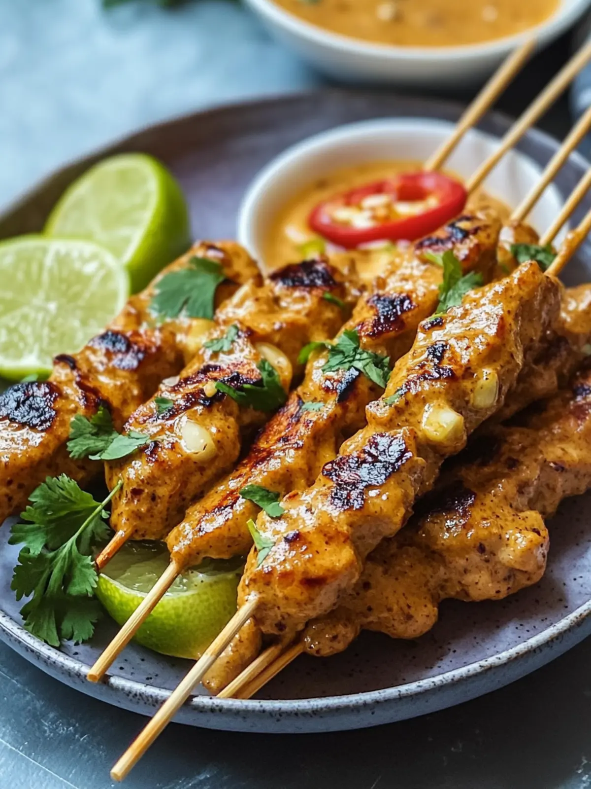 Hähnchen-Satay mit würziger Erdnuss-Dip-Sauce – Genuss pur! 3 Hähnchen-Satay mit würziger Erdnuss-Dip-Sauce