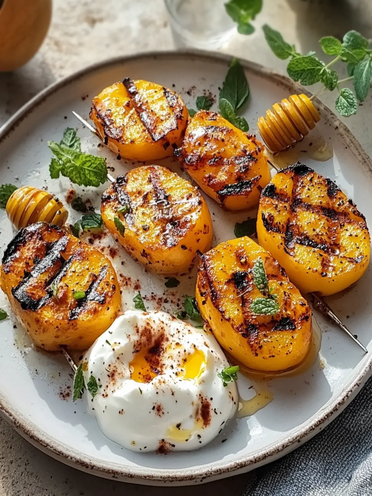 Gegrillte Pfirsiche mit Joghurt und Honig – Erfrischender Genuss! 3 Gegrillte Pfirsiche mit Joghurt und Honig