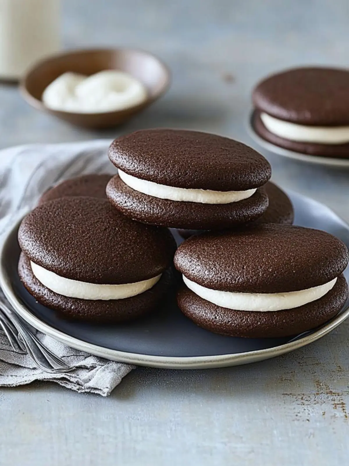 Wer kann diesen köstlichen Whoopie Pies mit Vanillefüllung widerstehen? 4 Whoopie Pies