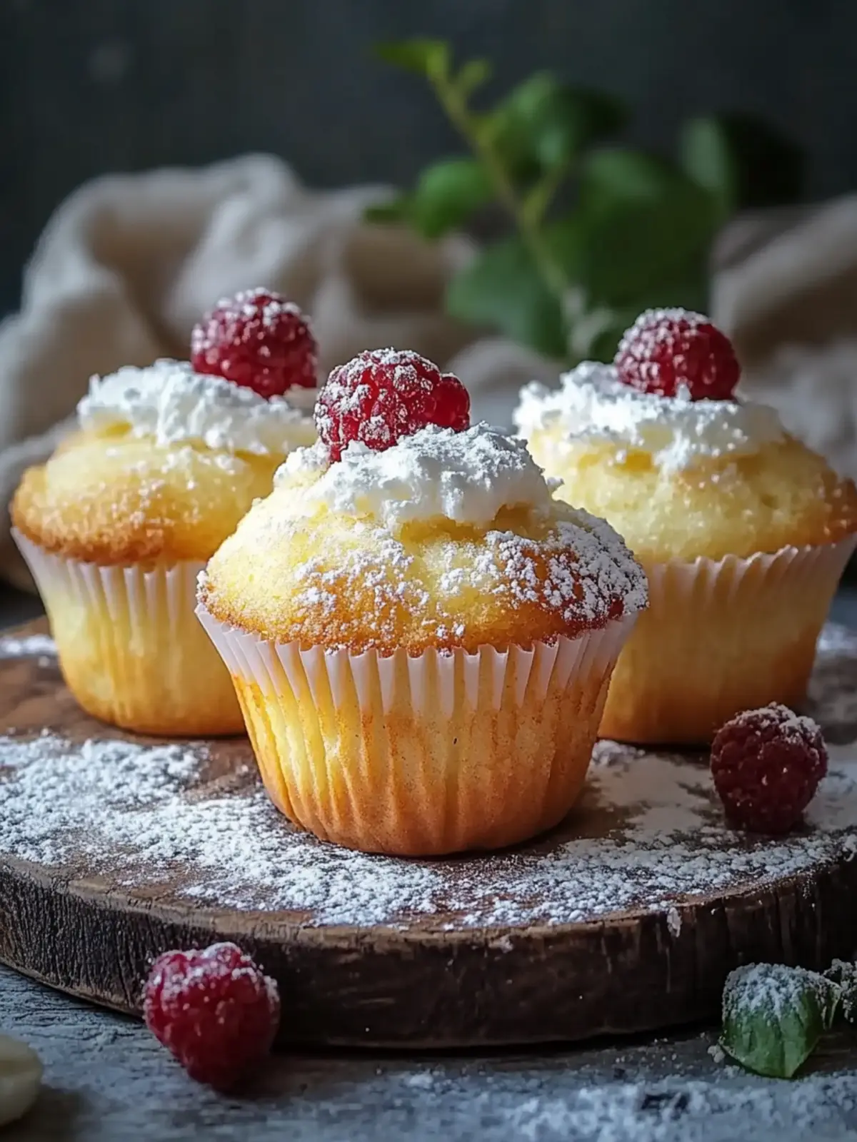 Muffins with quark and vanilla pudding