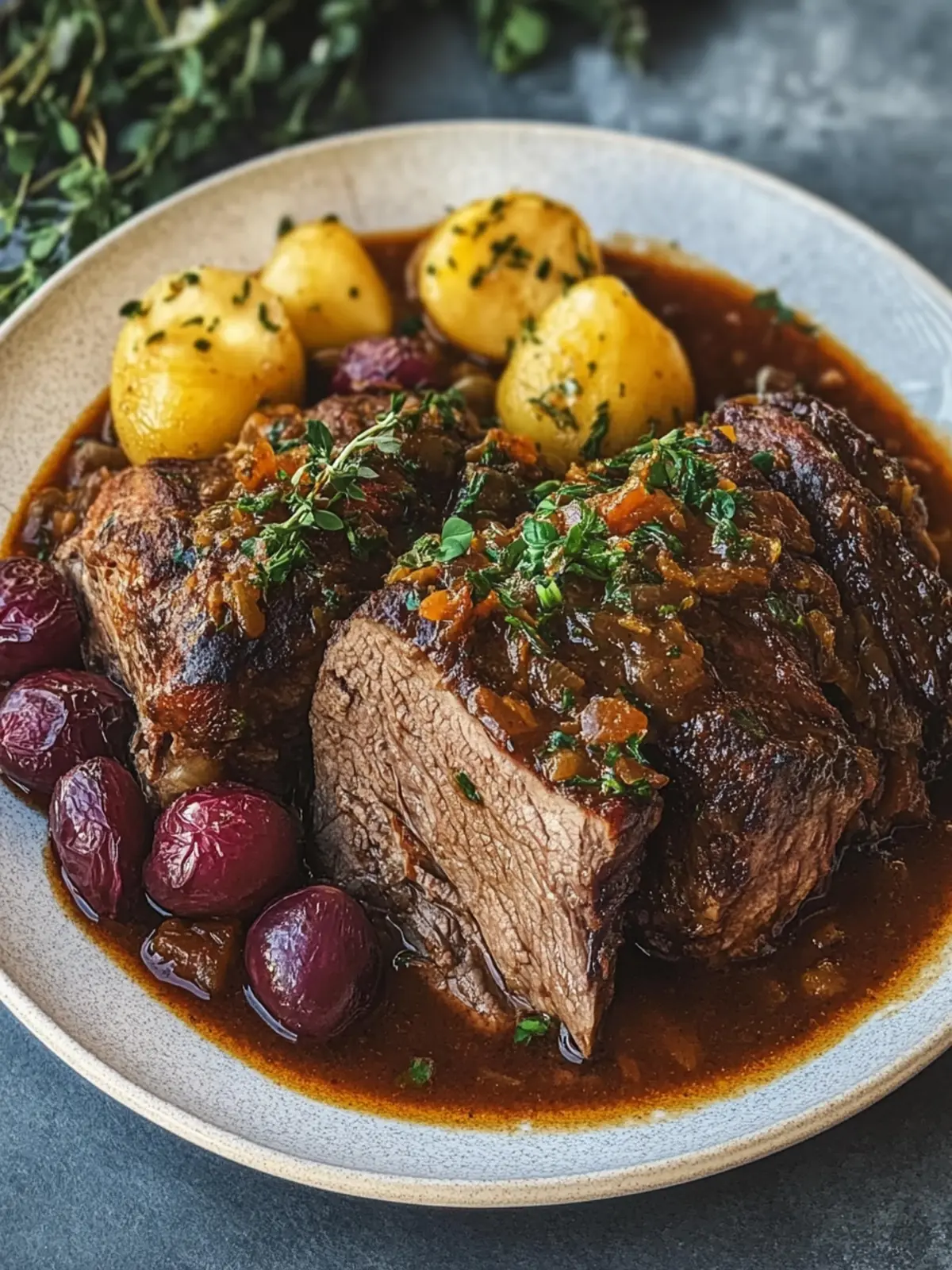 Rheinischer Sauerbraten mit Rosinen: Traditioneller Genuss für die Familie 3 Rheinischer Sauerbraten mit Rosine