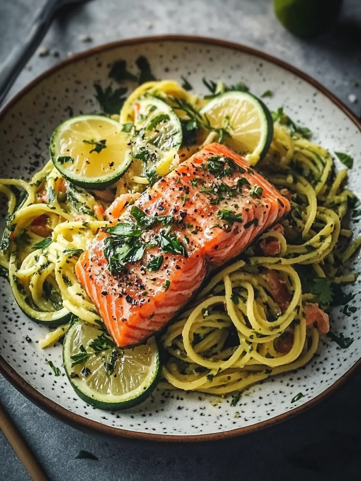 Kräuterlachs auf Zucchini-Nudeln – Gesund und blitzschnell! 2 Kräuterlachs auf Zucchini-Nudeln