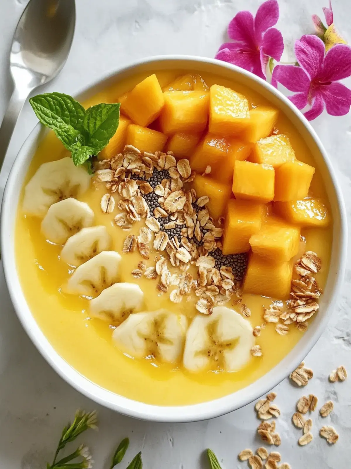 Mango-Ananas-Smoothie-Schüssel: Tropical Genuss zum Wohlfühlen 4 Mango Ananas Smoothie Schüssel