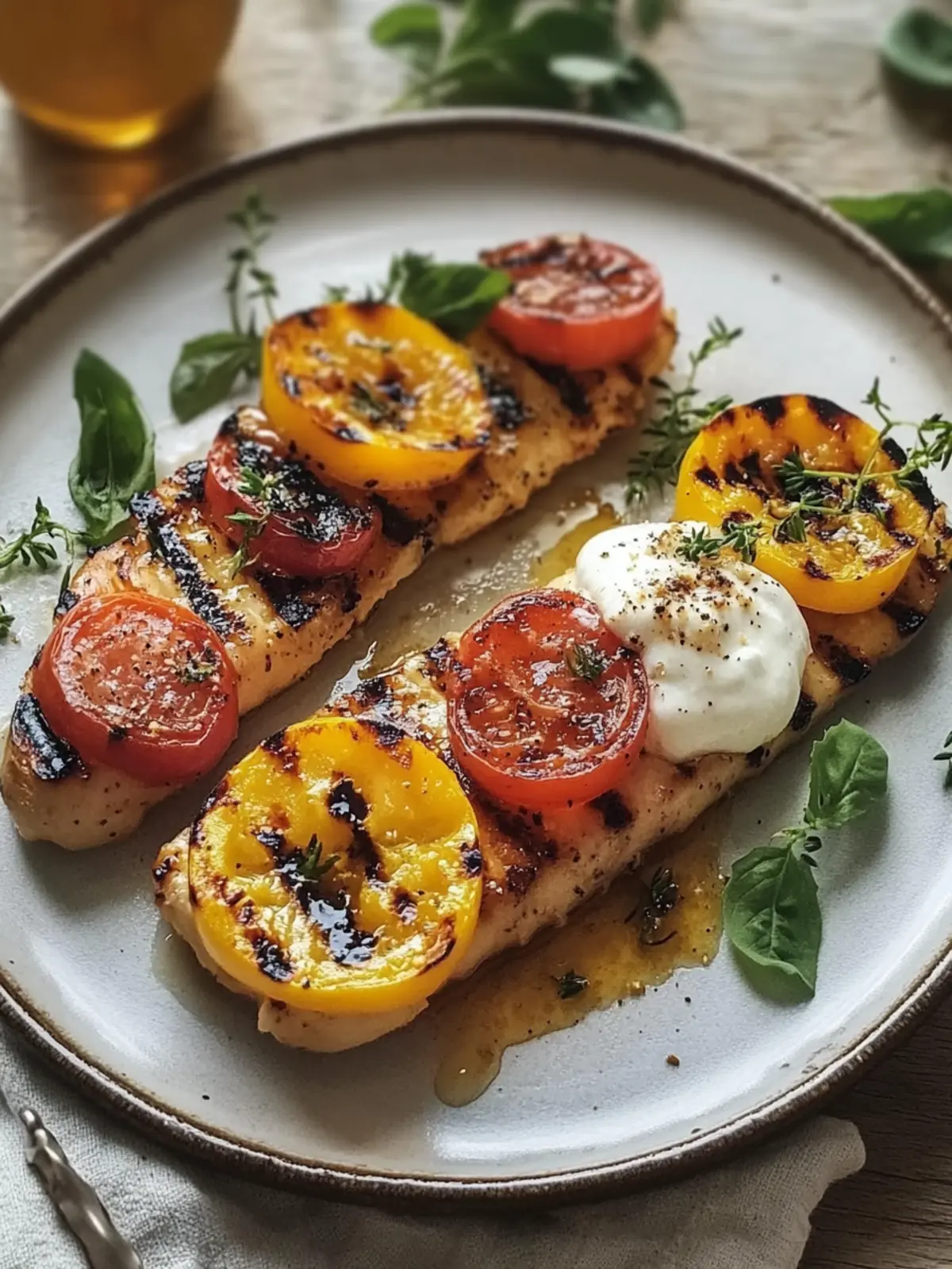 Gegrillte Pfirsiche mit Joghurt und Honig – Erfrischender Genuss! 4 Gegrillte Pfirsiche mit Joghurt und Honig