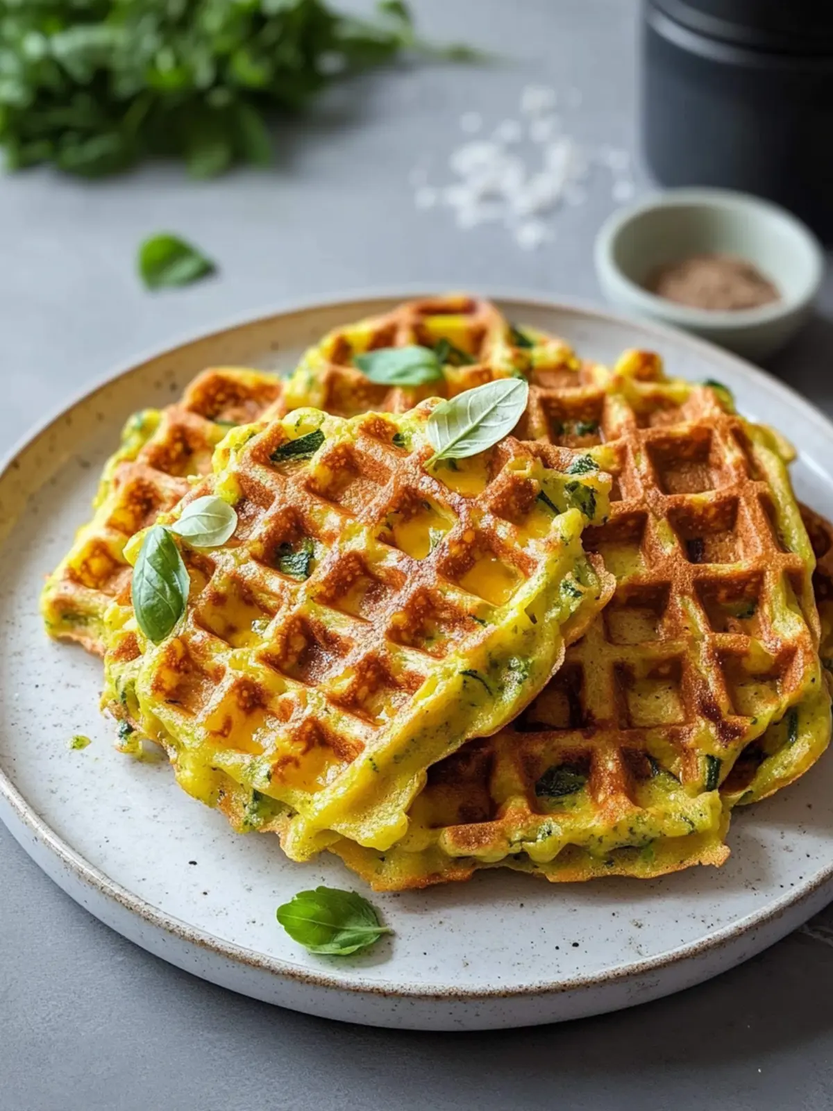 Zucchiniwaffeln mit Cheddar: Lecker, knusprig und gesund 2 Zucchiniwaffeln mit Cheddar