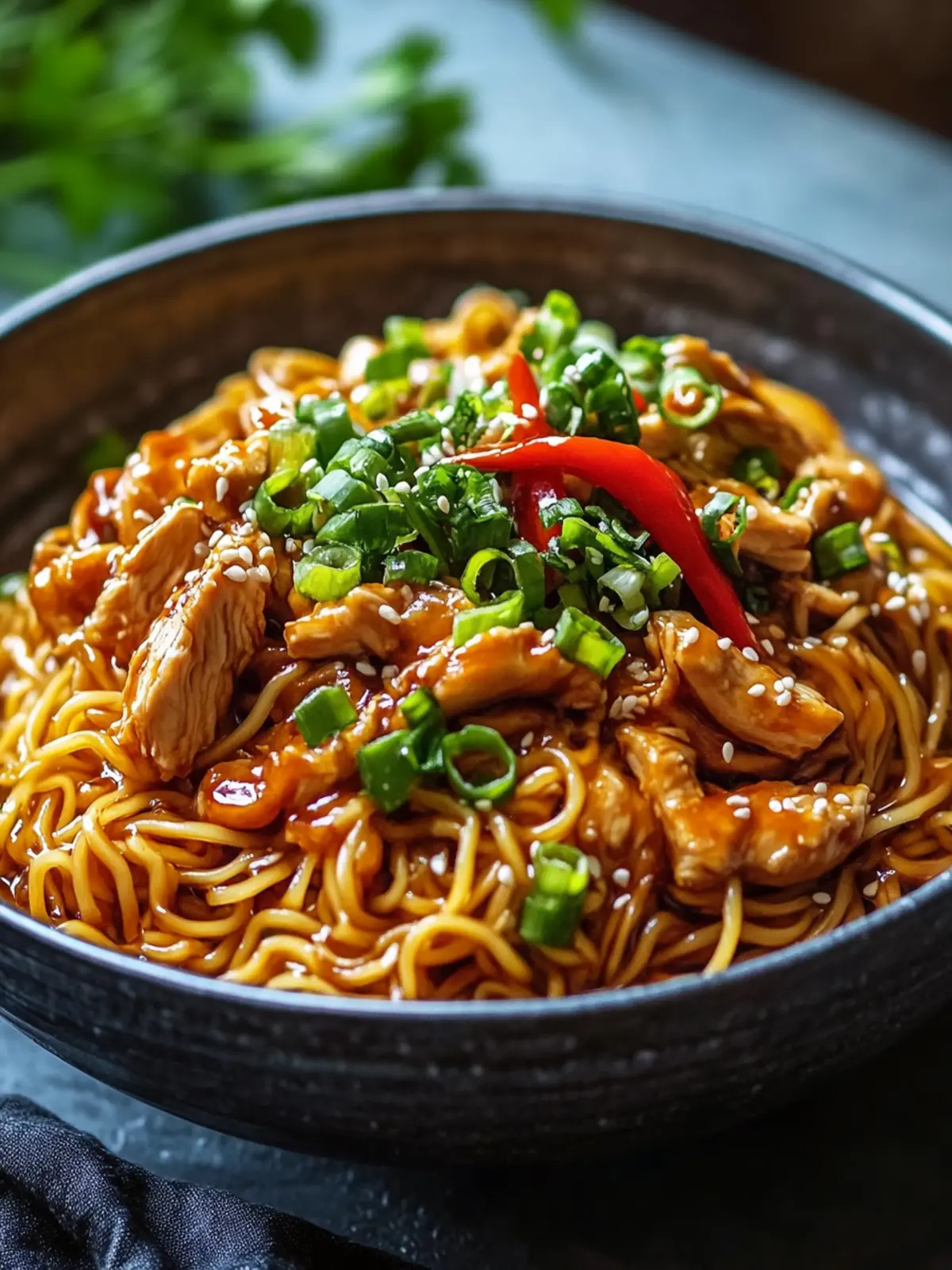 Schnelle aromatische Hähnchen Teriyaki Nudeln für Gourmets 4 Quick aromatic chicken teriyaki noodles for connoisseurs