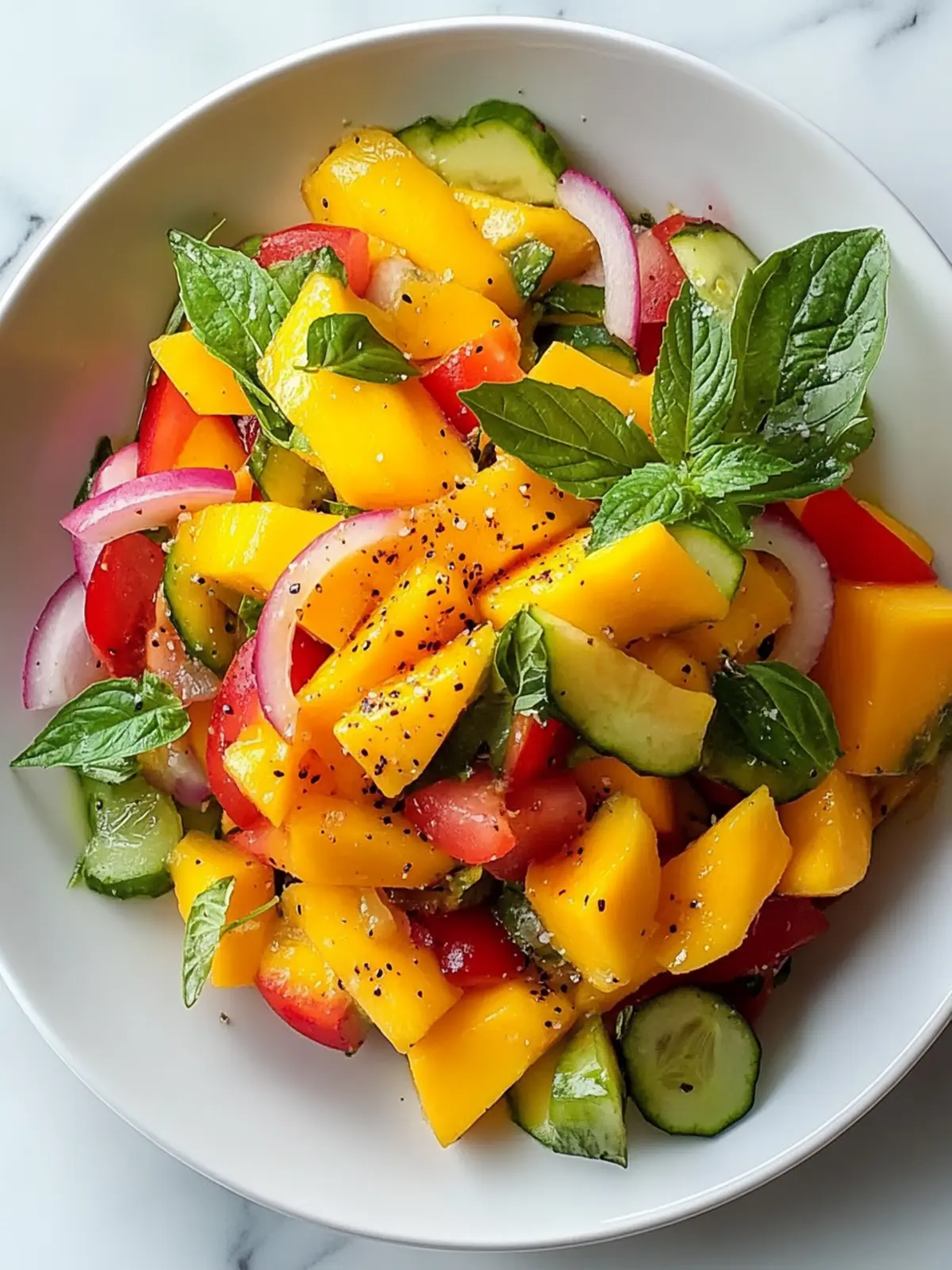 Erfrischender Mangosalat mit limoniger Dressing Magie 4 Erfrischender Mangosalat