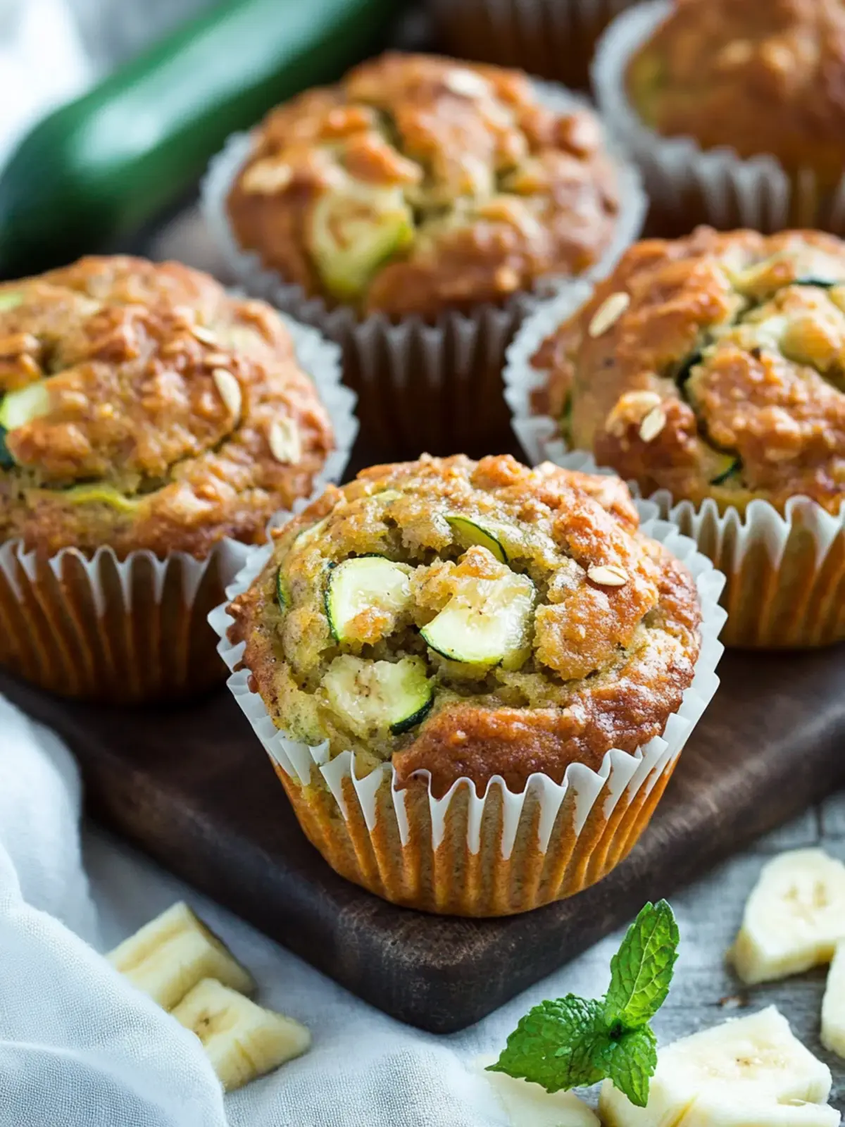 Zucchini Apfel Bananen Muffins