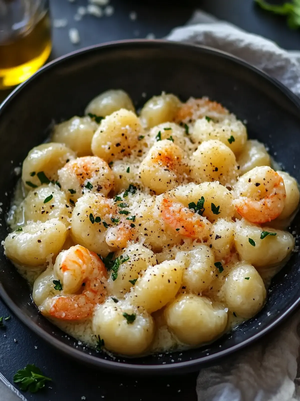 Cremige Garnelen und Gnocchi mit Knoblauch Parmesan Genuss 2 Cremige Garnelen und Gnocchi mit Knoblauch Parmesan