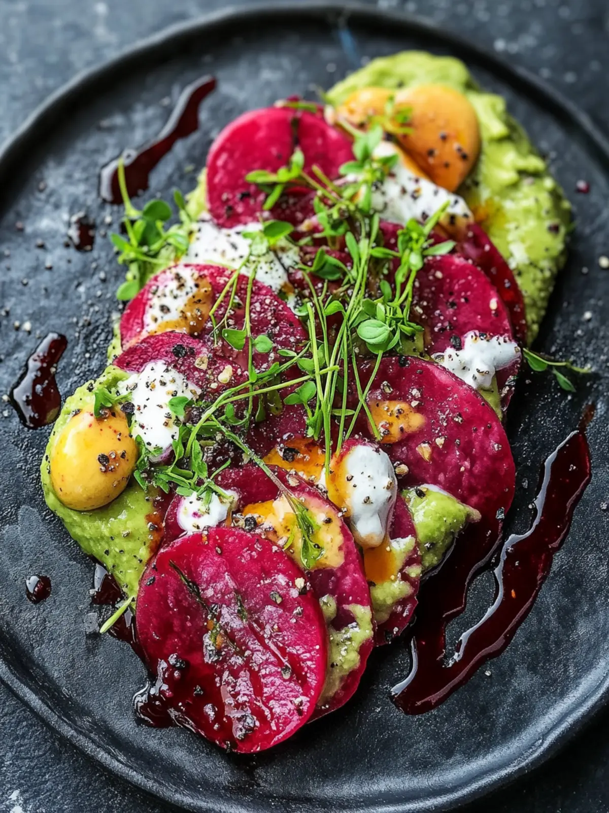 Rote-Bete-Carpaccio auf Avocado-Creme – Gesund und lecker genießen 2 Rote-Bete-Carpaccio auf Avocado-Creme