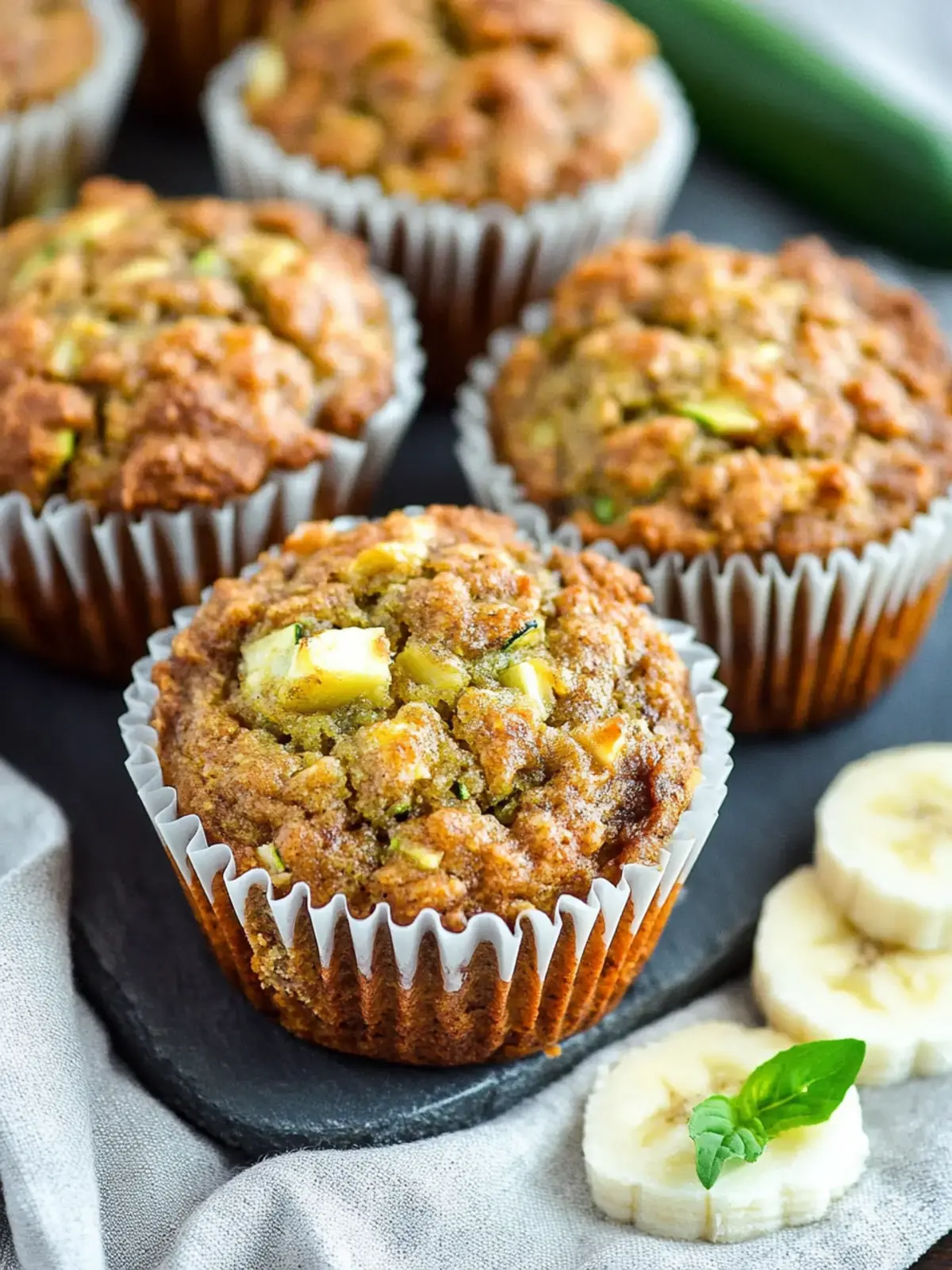 Gesunde Zucchini Apfel Bananen Muffins für jede Tageszeit 4 Zucchini Apfel Bananen Muffins