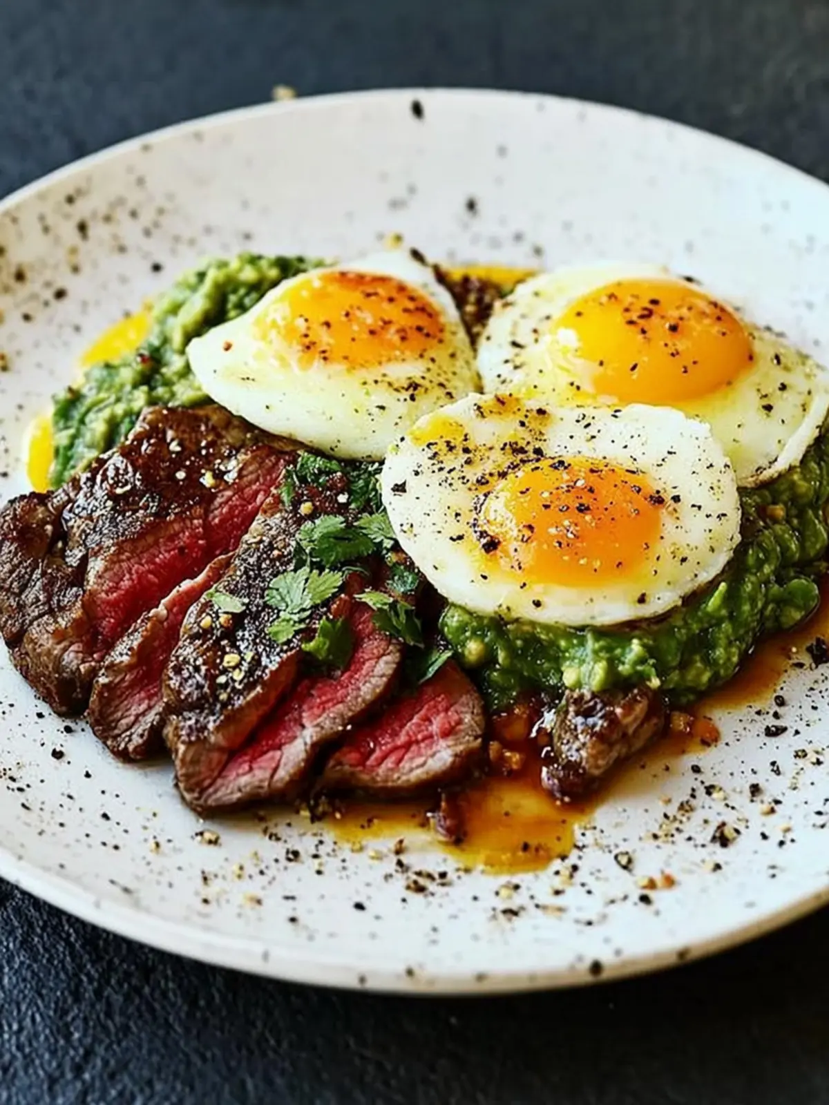 Frühstücks-Flanksteak und Eier mit Guacamole für Genießer 3 Frühstücks-Flanksteak und Eier mit Guacamole