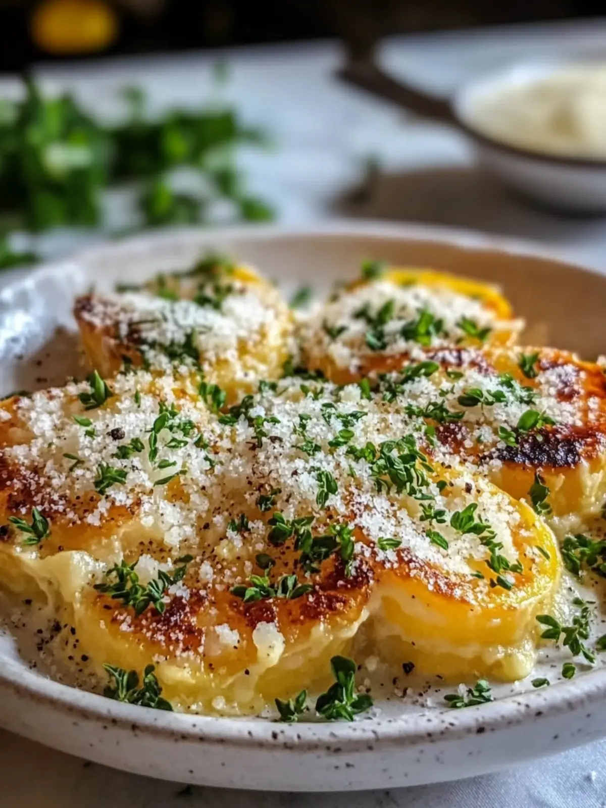 Knoblauchbutter zerdrückte Süßkartoffeln mit Parmesan Käse Freude 4 Knoblauchbutter zerdrückte Süßkartoffeln mit Parmesan Käse