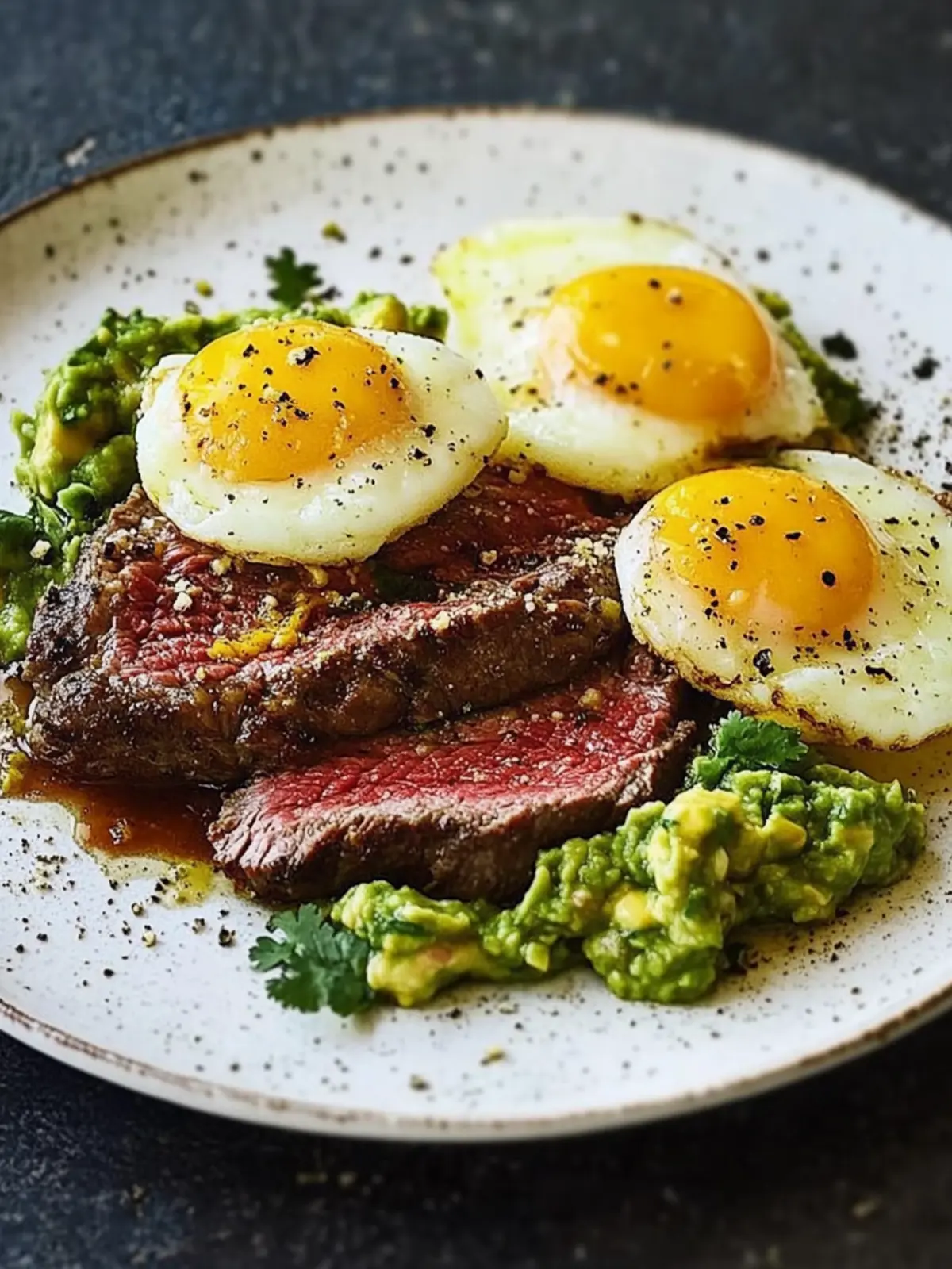 Frühstücksflanksteak und Eier mit Guacamole für einen Energiekick 4 Frühstücksflanksteak und Eier mit Guacamole