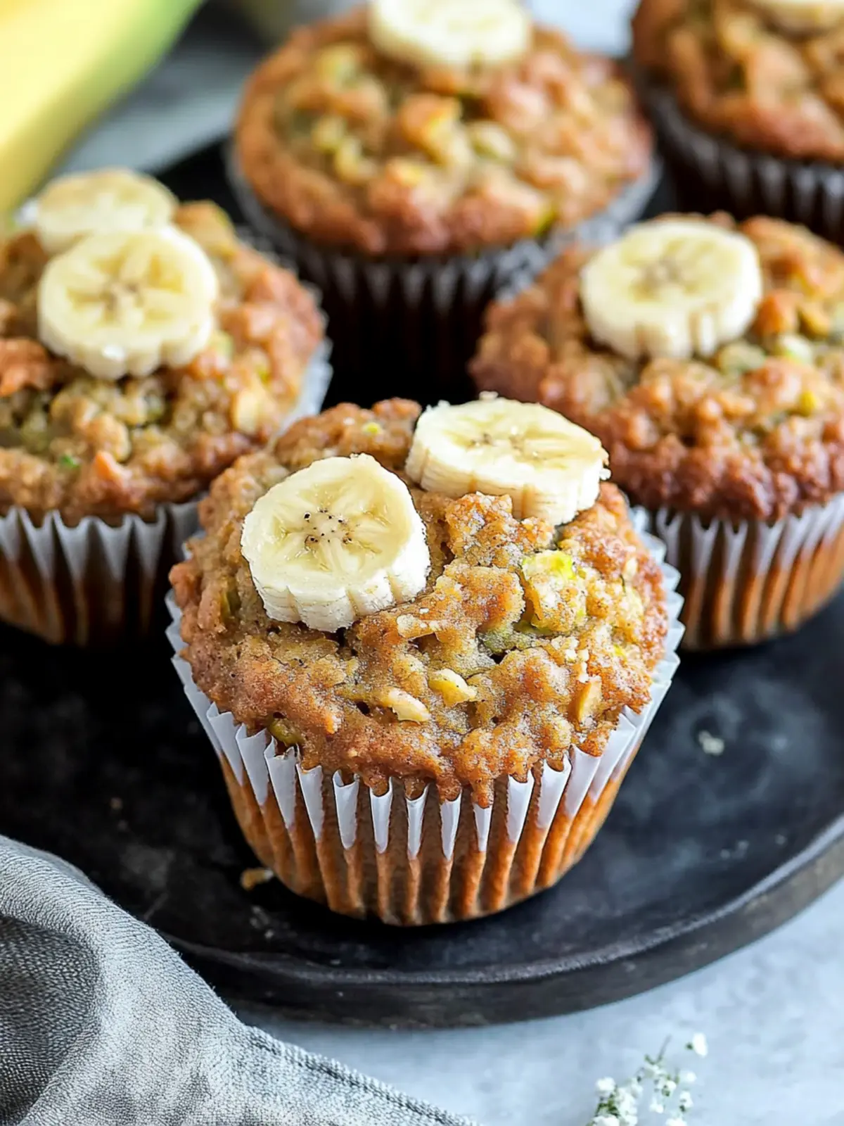 Gesunde Zucchini Apfel Bananen Muffins für jede Tageszeit 2 Zucchini Apfel Bananen Muffins