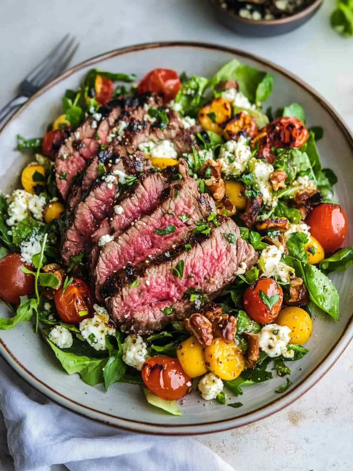 Balsamico-Rindfleisch-Gorgonzola-Salat mit gegrilltem Mais schnell zubereitet 3 Balsamico-Rindfleisch-Gorgonzola-Salat mit gegrilltem Mais