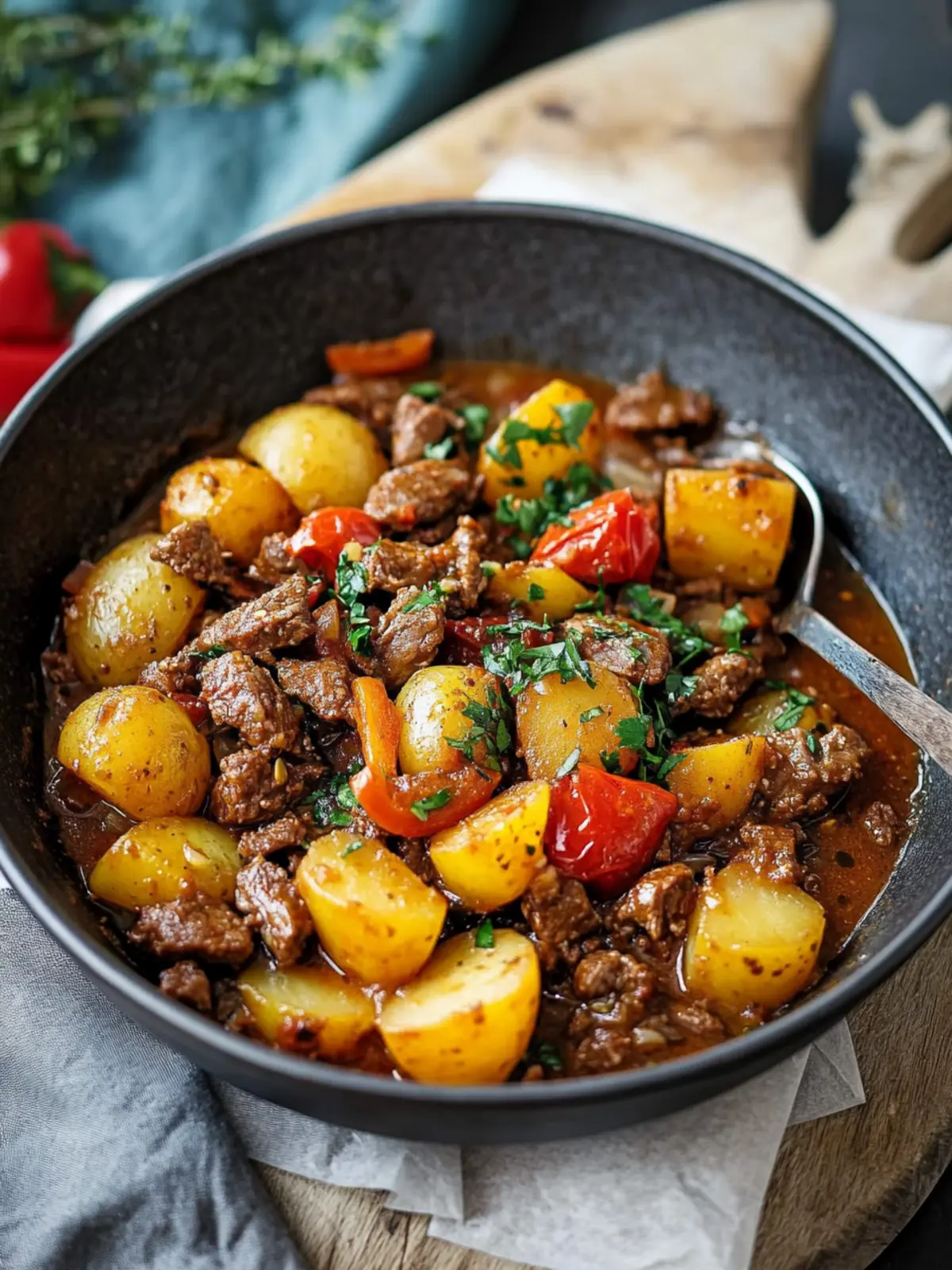 Bauernpfanne mit Hackfleisch: Schnelle Familienliebe mit Paprika 3 Bauernpfanne mit Hackfleisch, Kartoffeln und Paprika