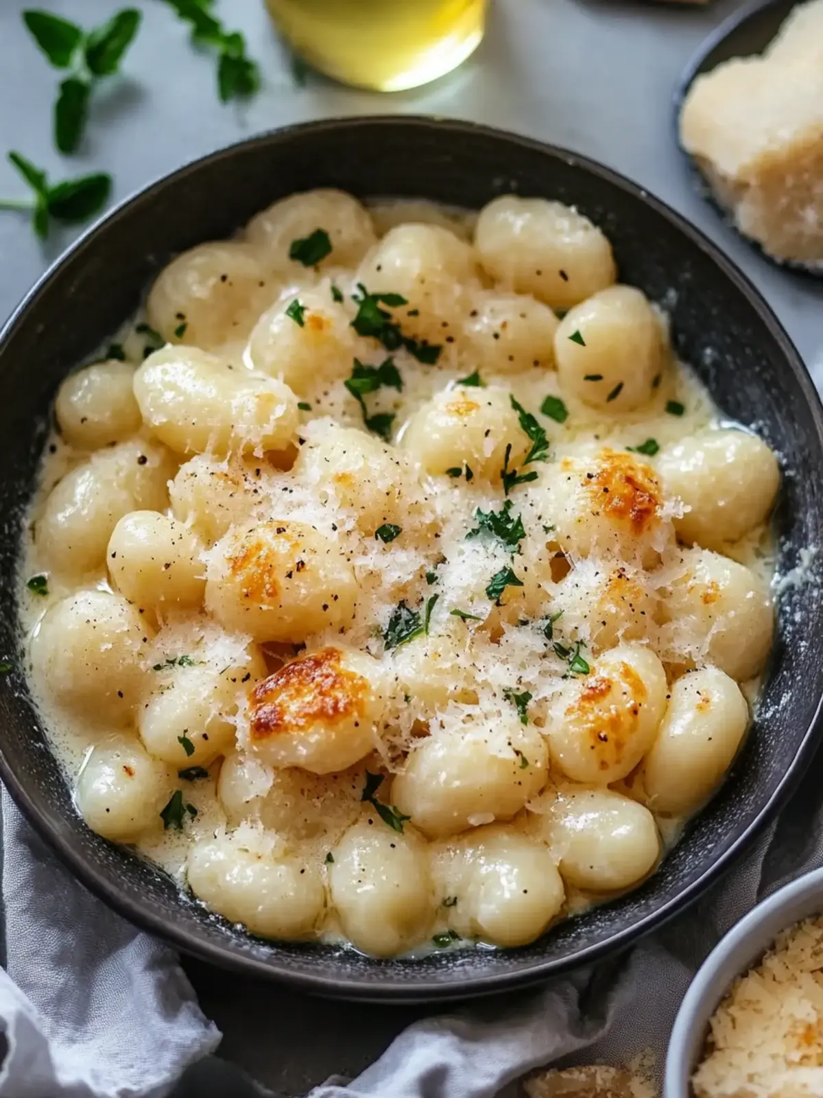 Cremige Garnelen und Gnocchi mit Knoblauch Parmesan Genuss 3 Cremige Garnelen und Gnocchi mit Knoblauch Parmesan