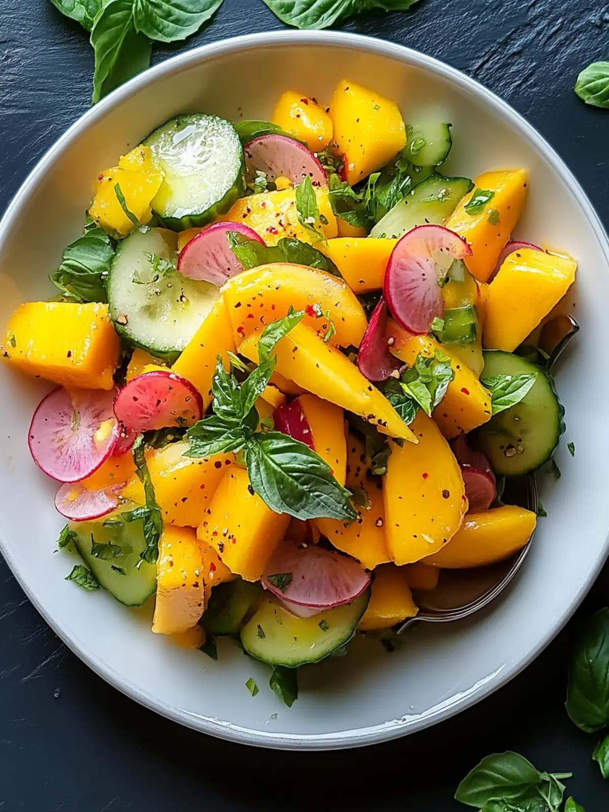 Erfrischender Mangosalat mit limoniger Dressing Magie 3 Erfrischender Mangosalat