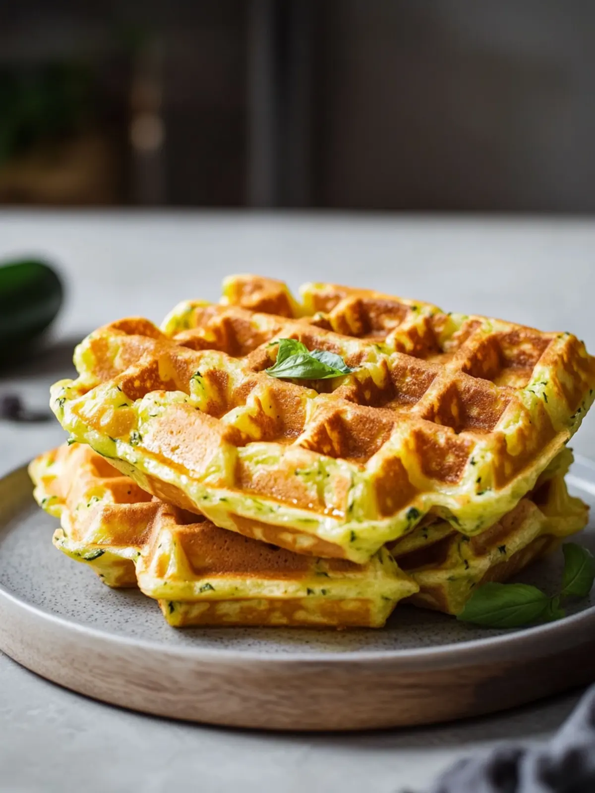 Zucchiniwaffeln mit Cheddar: Lecker, knusprig und gesund 3 Zucchiniwaffeln mit Cheddar