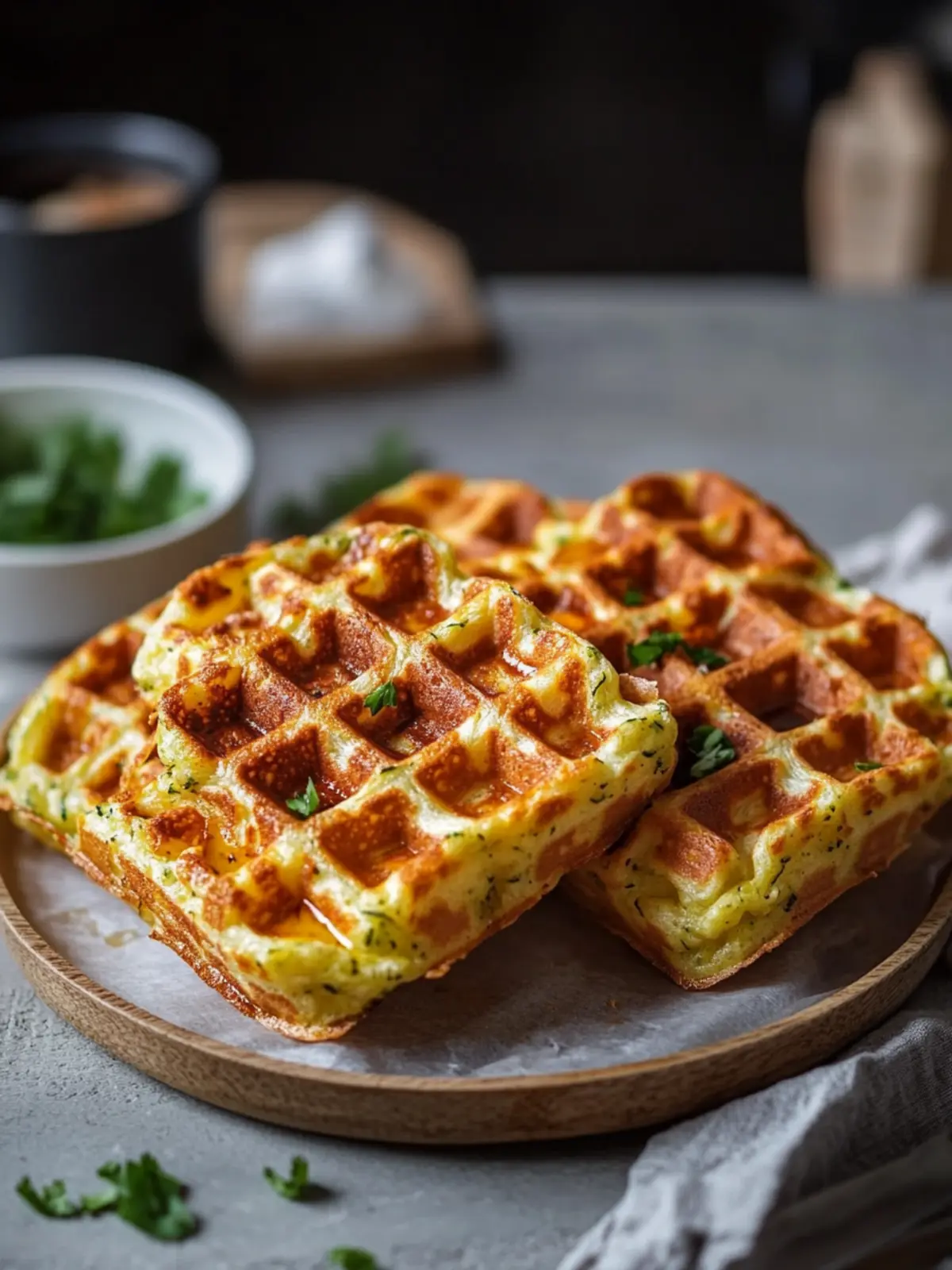 Zucchiniwaffeln mit Cheddar: Lecker, knusprig und gesund 4 Zucchiniwaffeln mit Cheddar