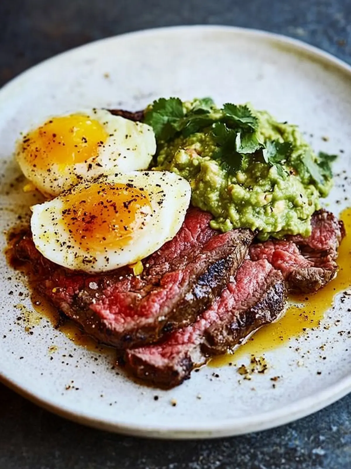 Frühstücks-Flanksteak und Eier mit Guacamole für Genießer 5 Frühstücks-Flanksteak und Eier mit Guacamole