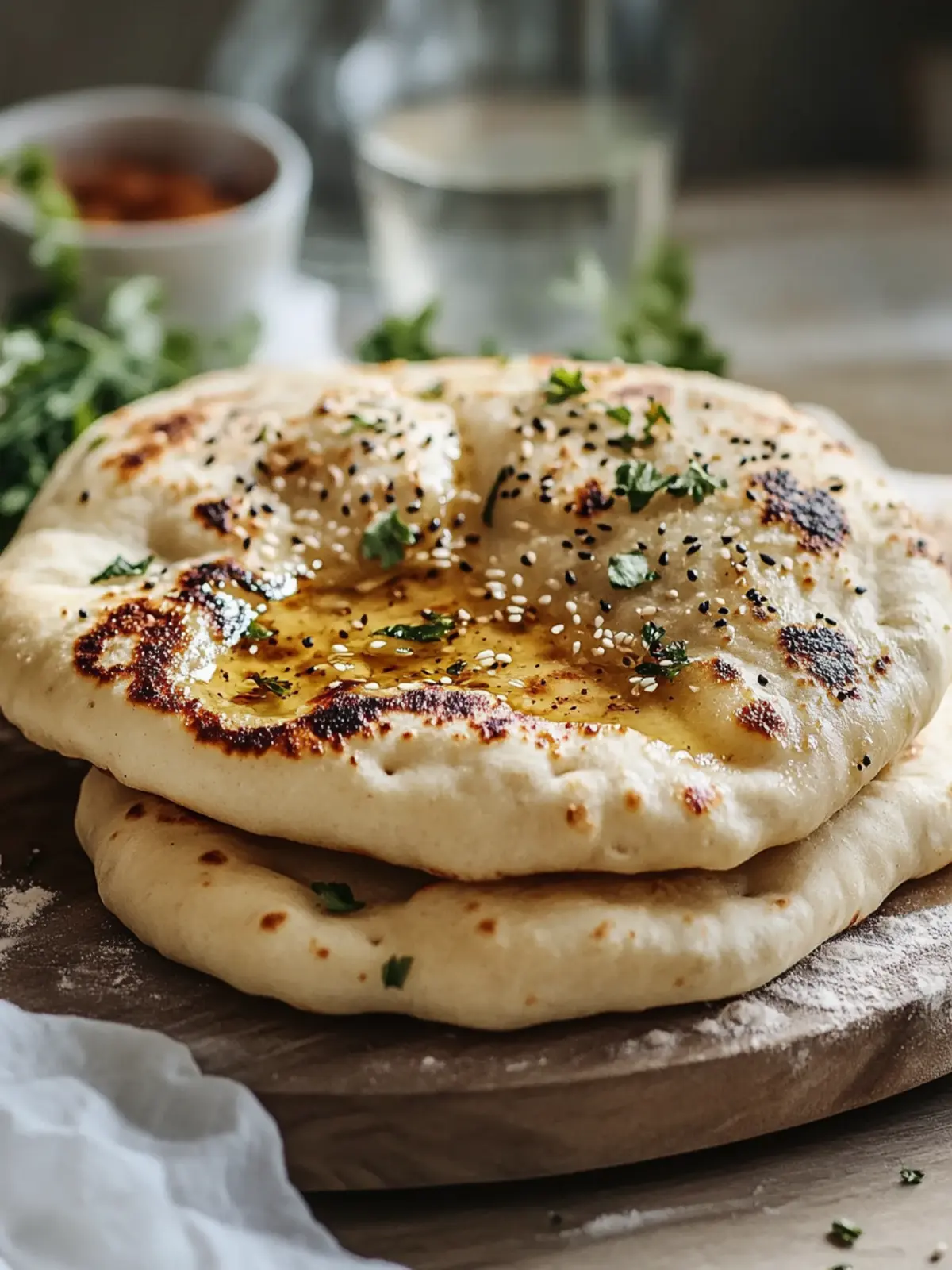 Vollkorn Naan Brot mit Sesam – Gesund, lecker und einfach! 3 Vollkorn Naan Brot mit Sesam