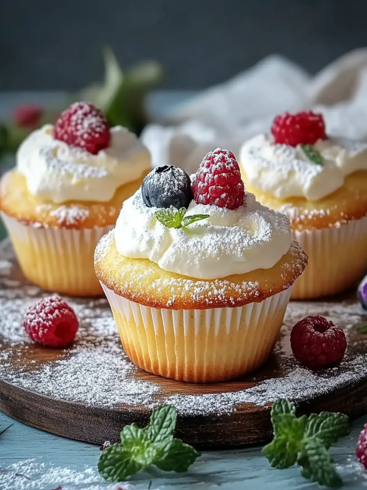 Saftige Muffins mit Quark und Vanillepudding für jeden Tag 4 Muffins mit Quark und Vanillepudding