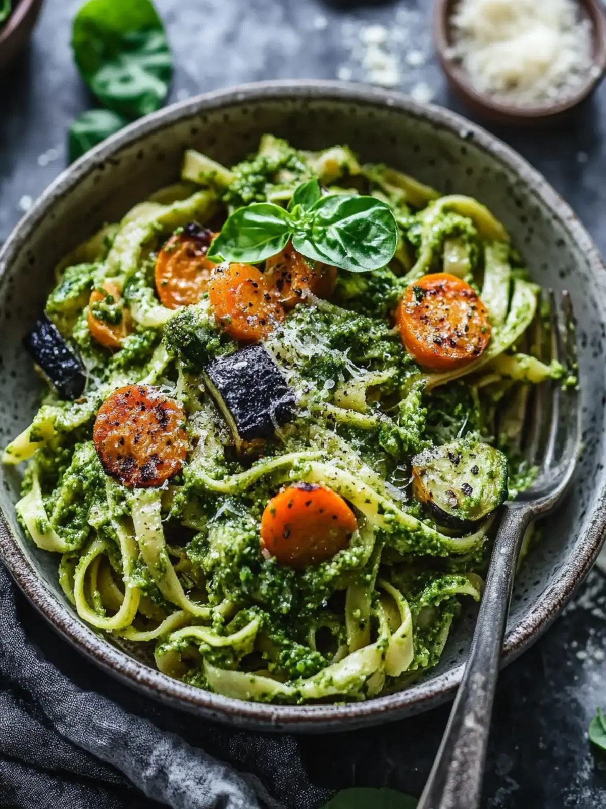 Brokkoli-Pesto-Pasta mit geröstetem Gemüse für schnelle Genussmomente 2 Brokkoli-Pesto-Pasta mit geröstetem Gemüse