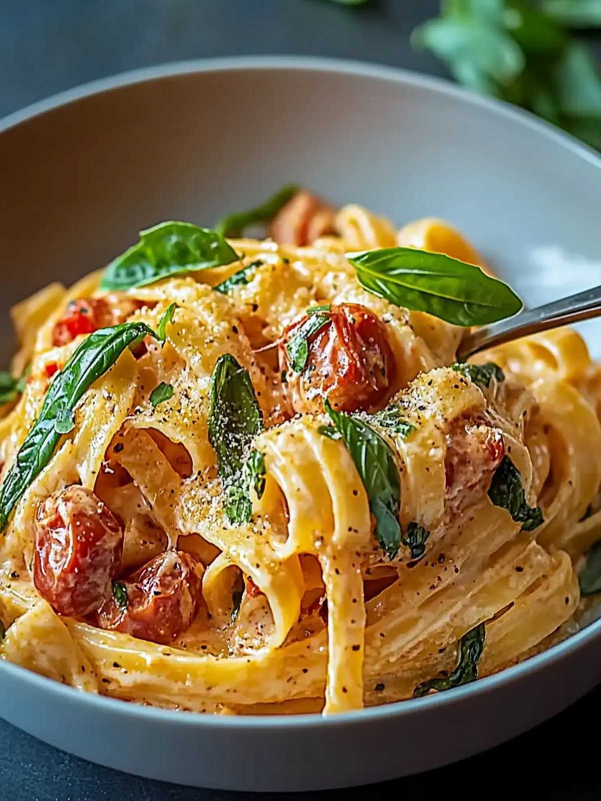 Cremige Tomaten-Knoblauch-Pasta für schnelles Wohlfühlessen 4 Cremige Tomaten-Knoblauch-Pasta